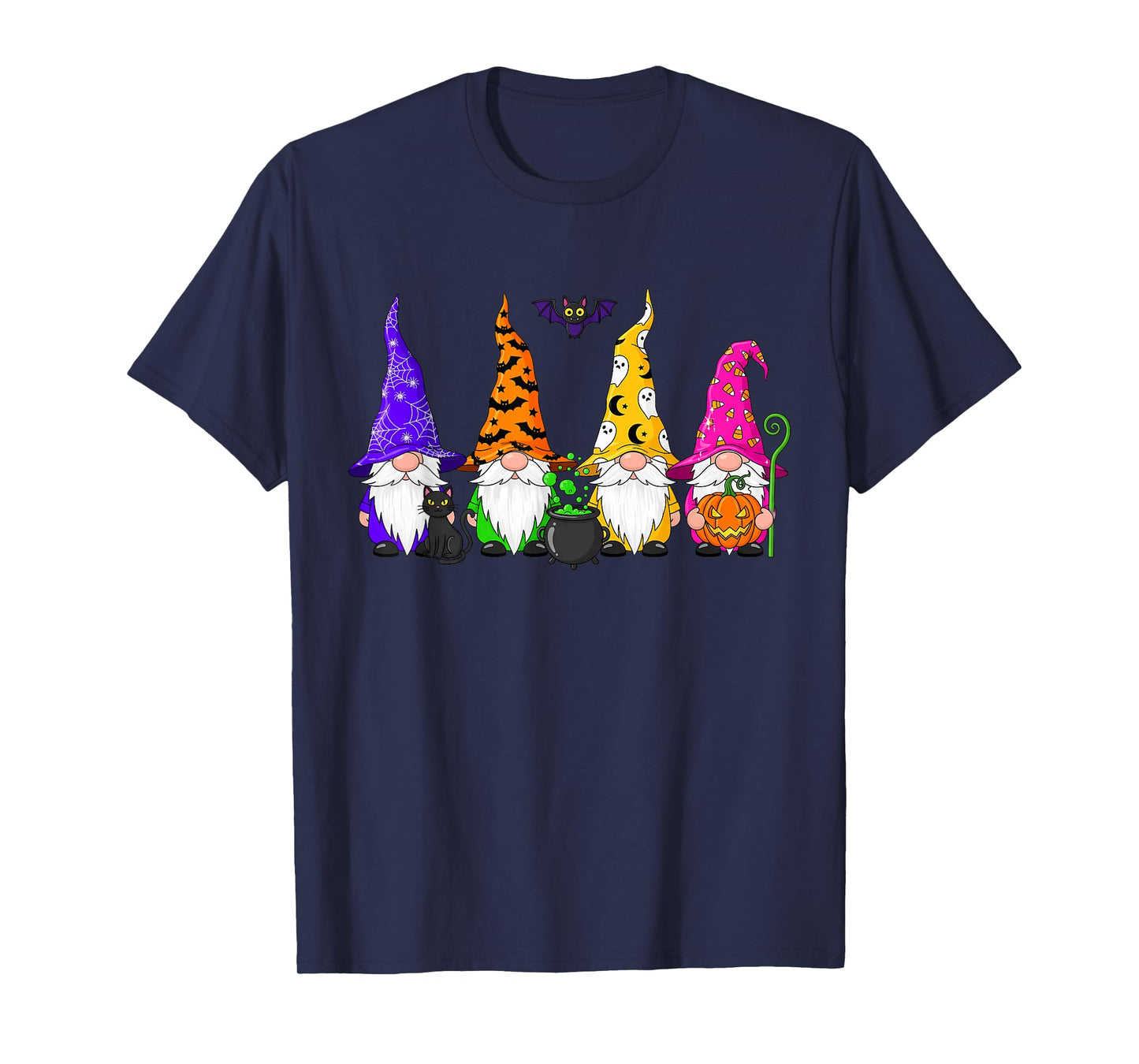 Cute Gnome Squad Shirt Pumpkin Funny Halloween Men Women T-Shirt