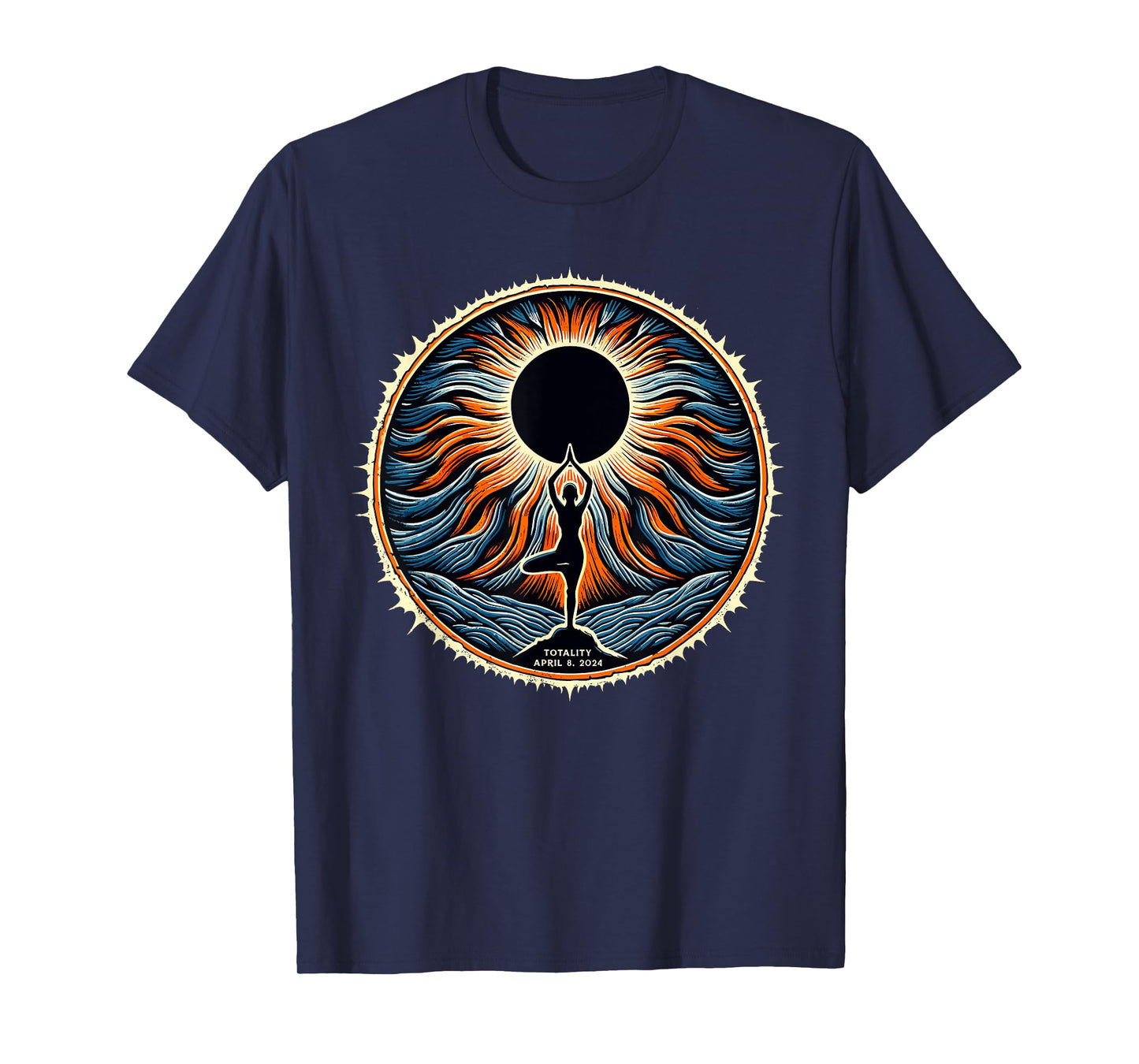Totality April 8 2024 Total Solar Eclipse Women Yoga T-Shirt