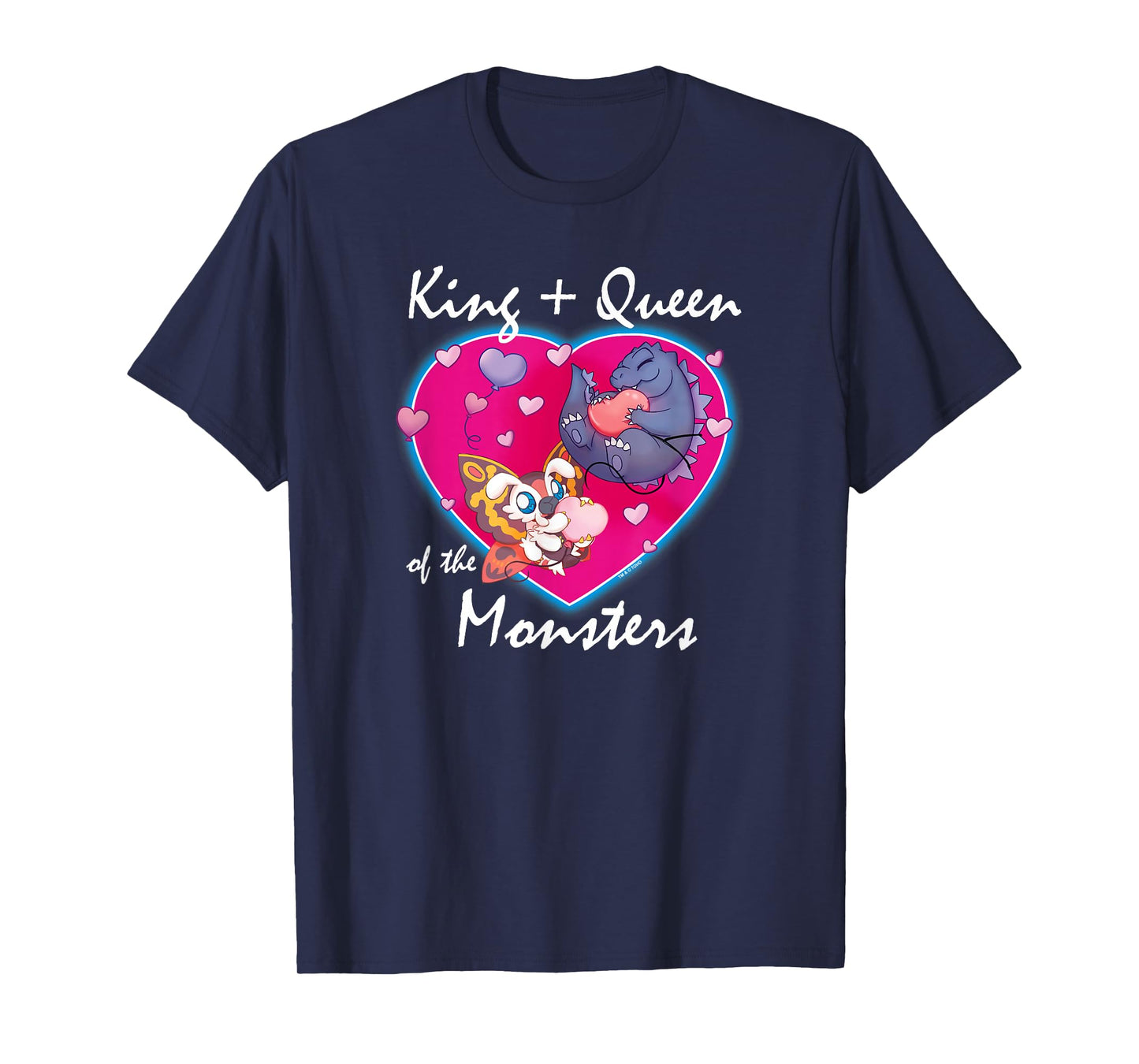 Godzilla King and Queen of Monster's Heart Cute Kaiju Movie T-Shirt