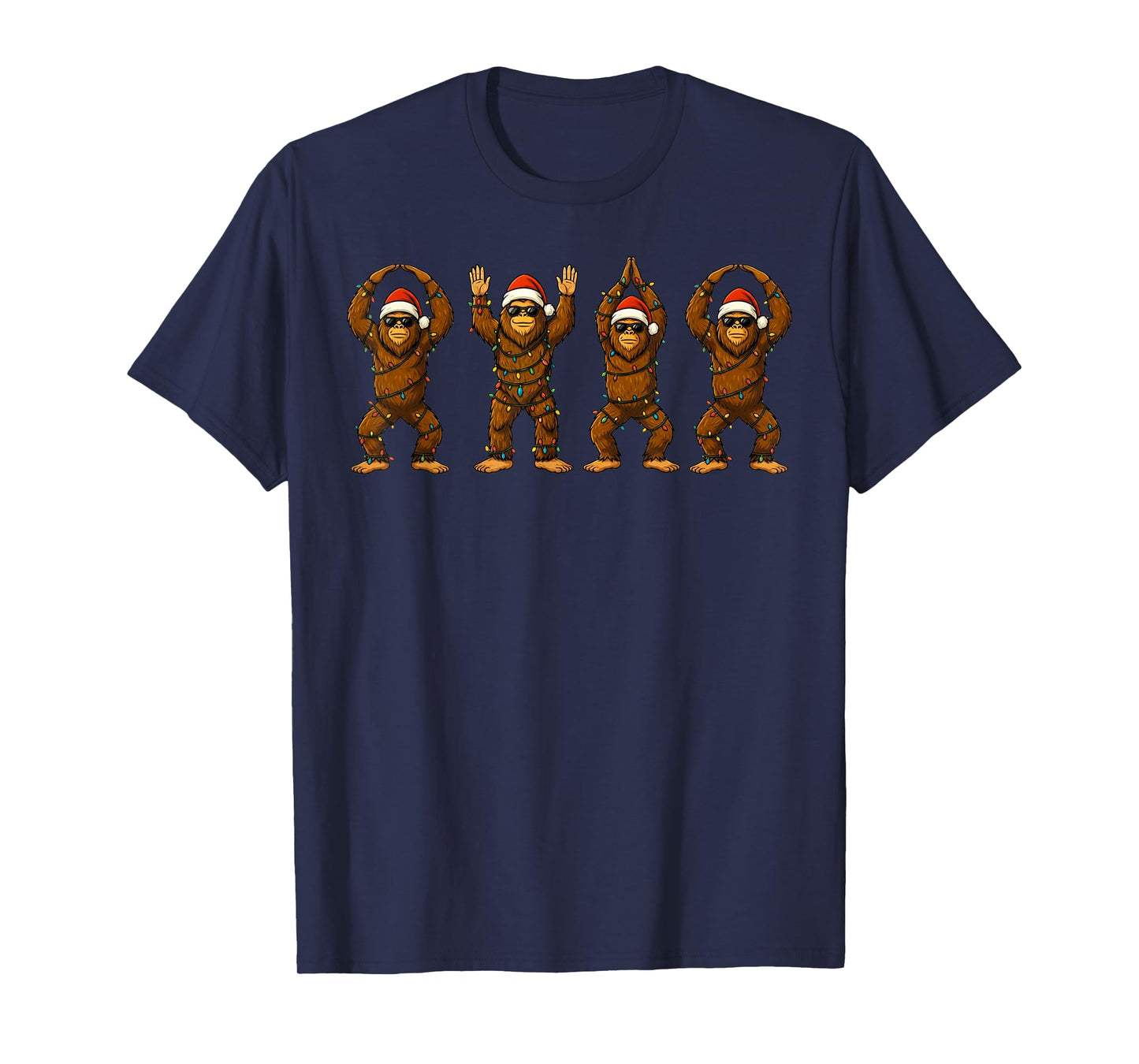 O-H-I-O Funny Bigfoot Ohio Vintage and Sasquatch Christmas T-Shirt