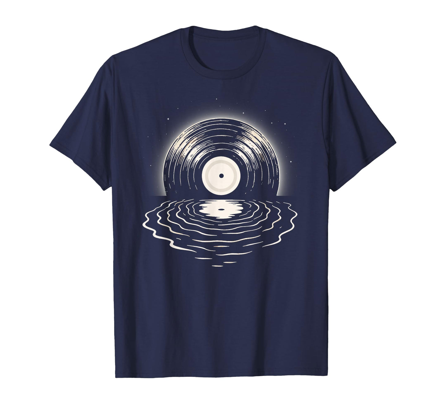 Retro Moon Vinyl Record Design for Music Lovers and DJs T-Shirt