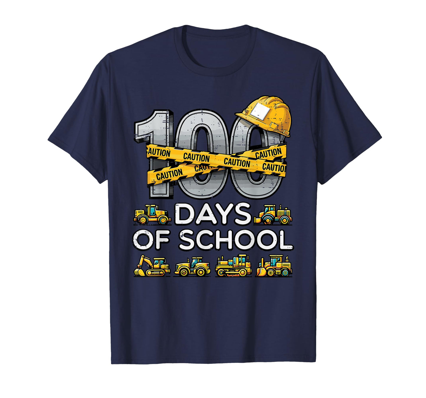 100 Days of School Construction 100th Day Boys Kids Toddler T-Shirt