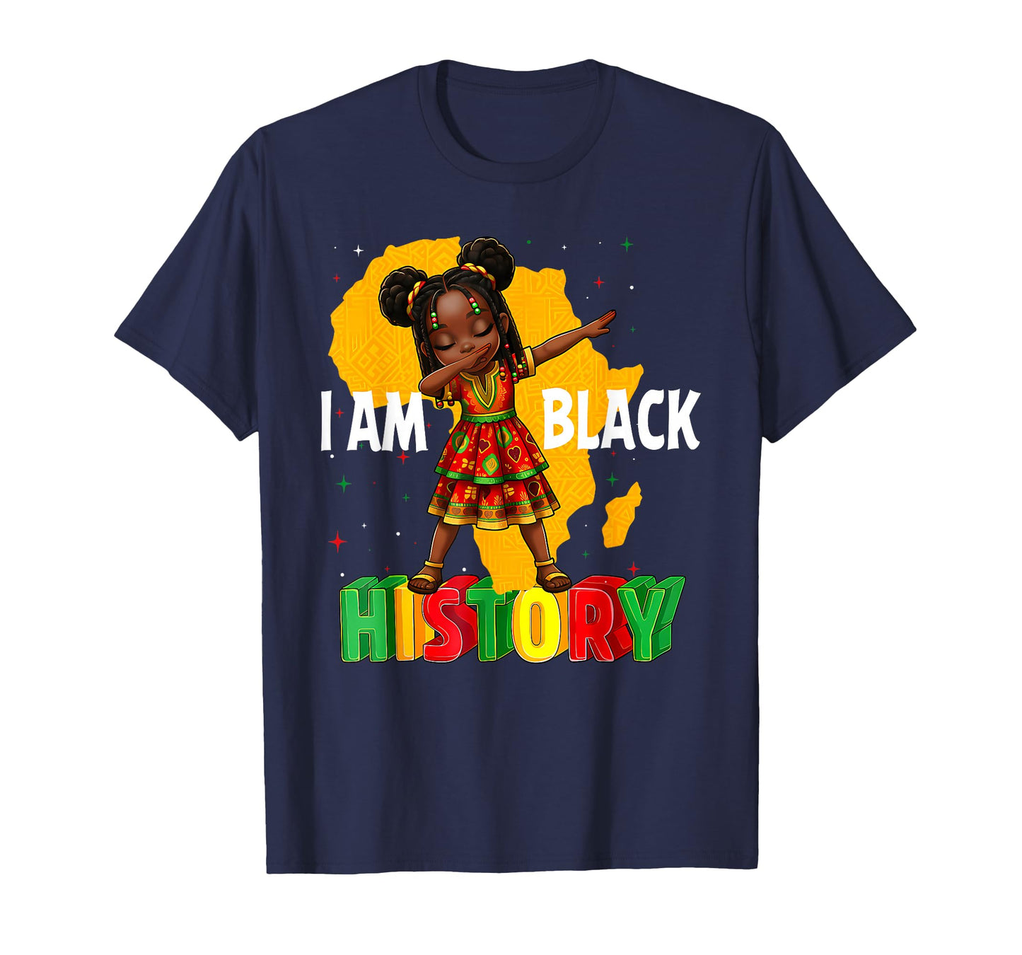 African American Girl Kid I Am Black History Month T-Shirt