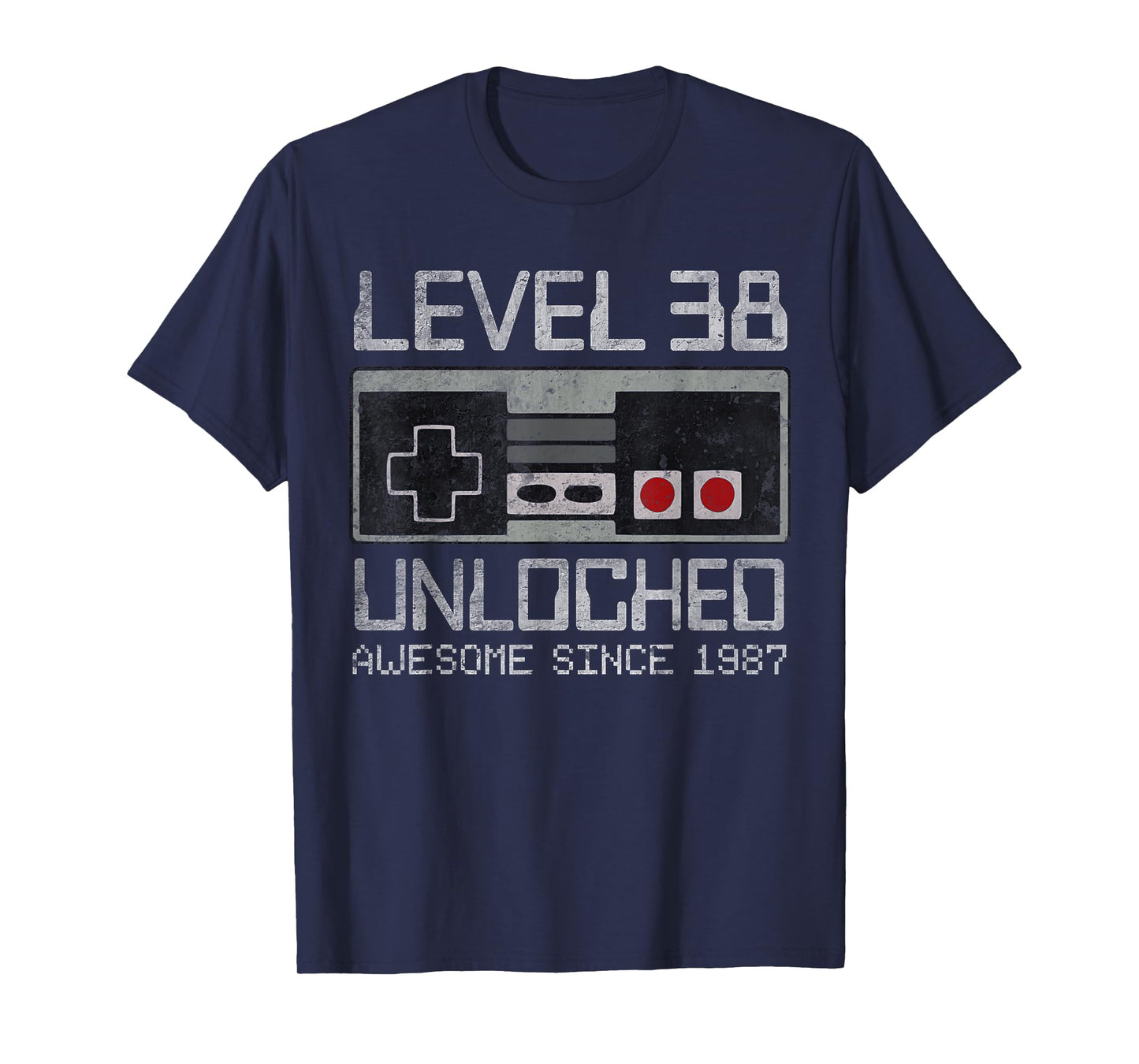 Level 38 Unlocked 38th Birthday 38 Year Old Video Gamer Men T-Shirt