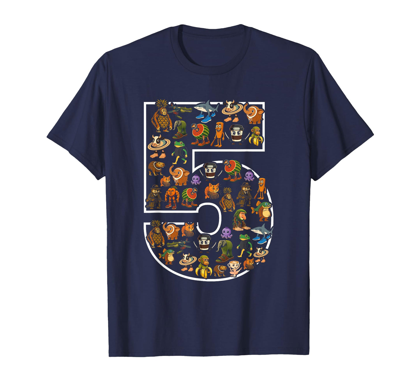 Italian Brainrot Birthday 5 Age Meme 5th Kids Boys Girls T-Shirt