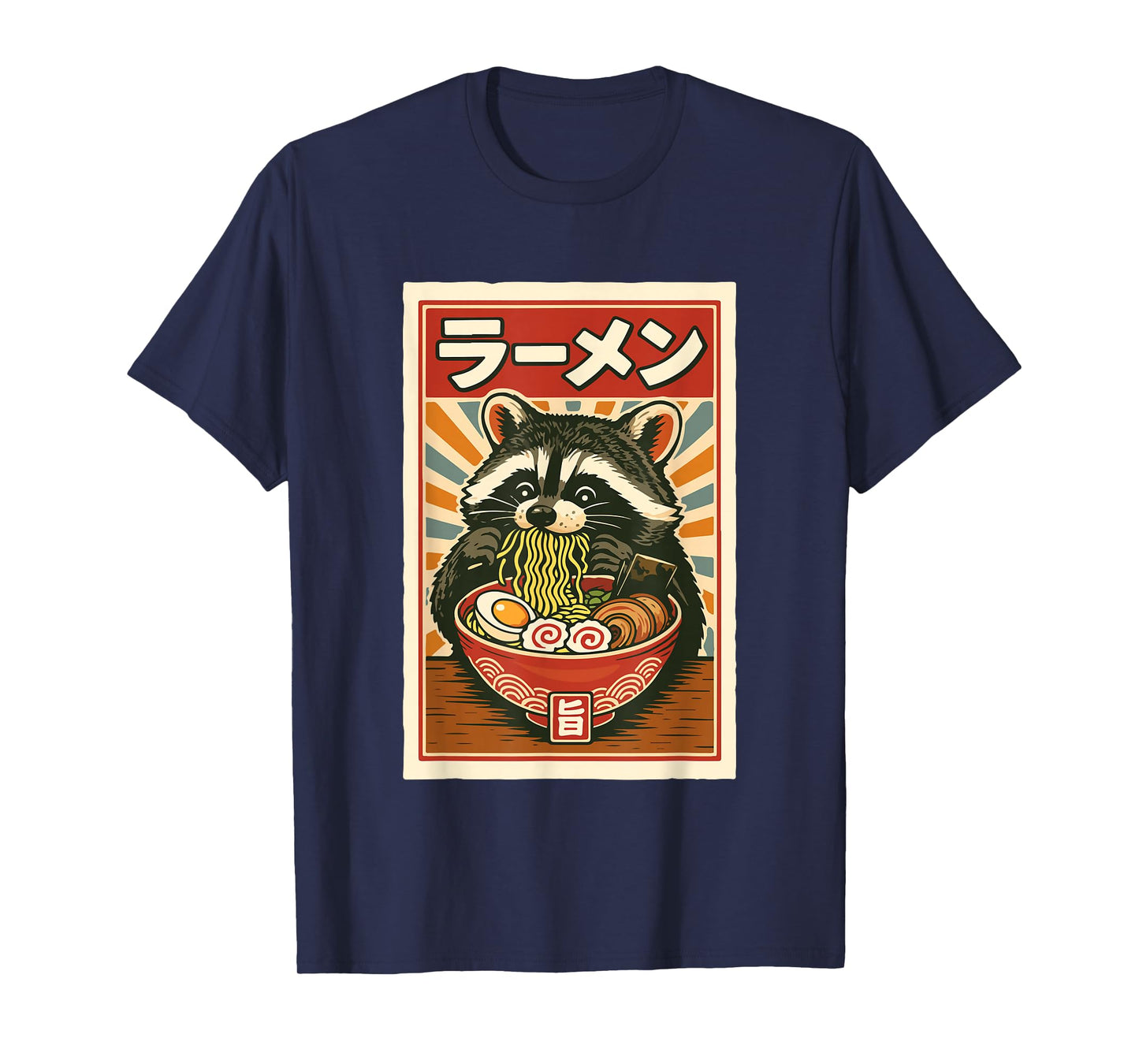 Funny Japanese Noodles Kawaii Animal Anime Ramen Raccoon T-Shirt