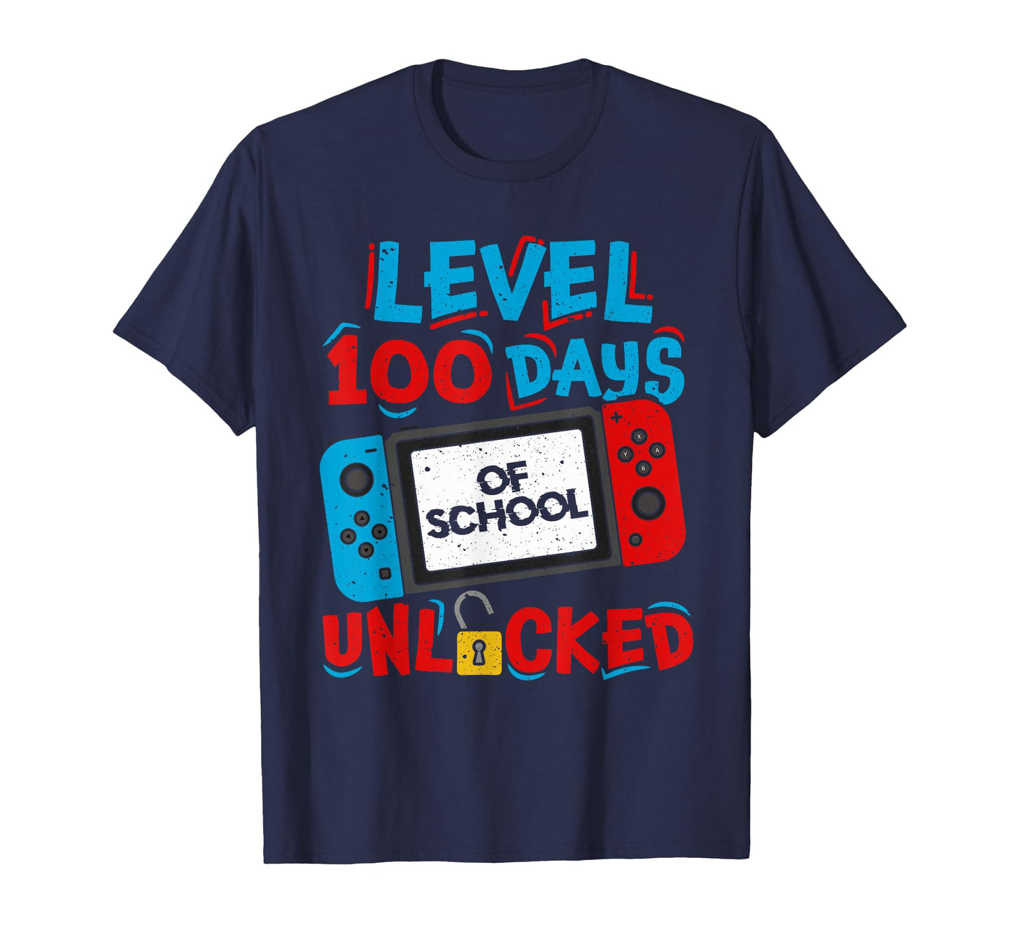 Level 100 Days of School Unlocked Gamer Video Games Boys T-Shirt