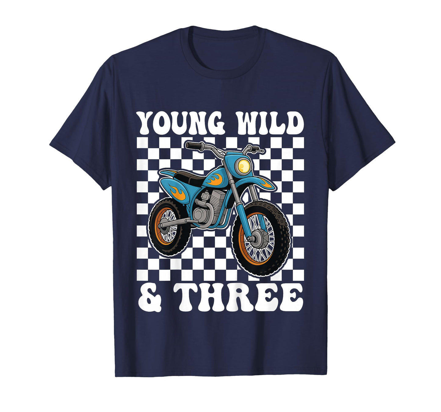 3rd Birthday Dirt Bike Young Wild and Three 3 Year Old T-Shirt
