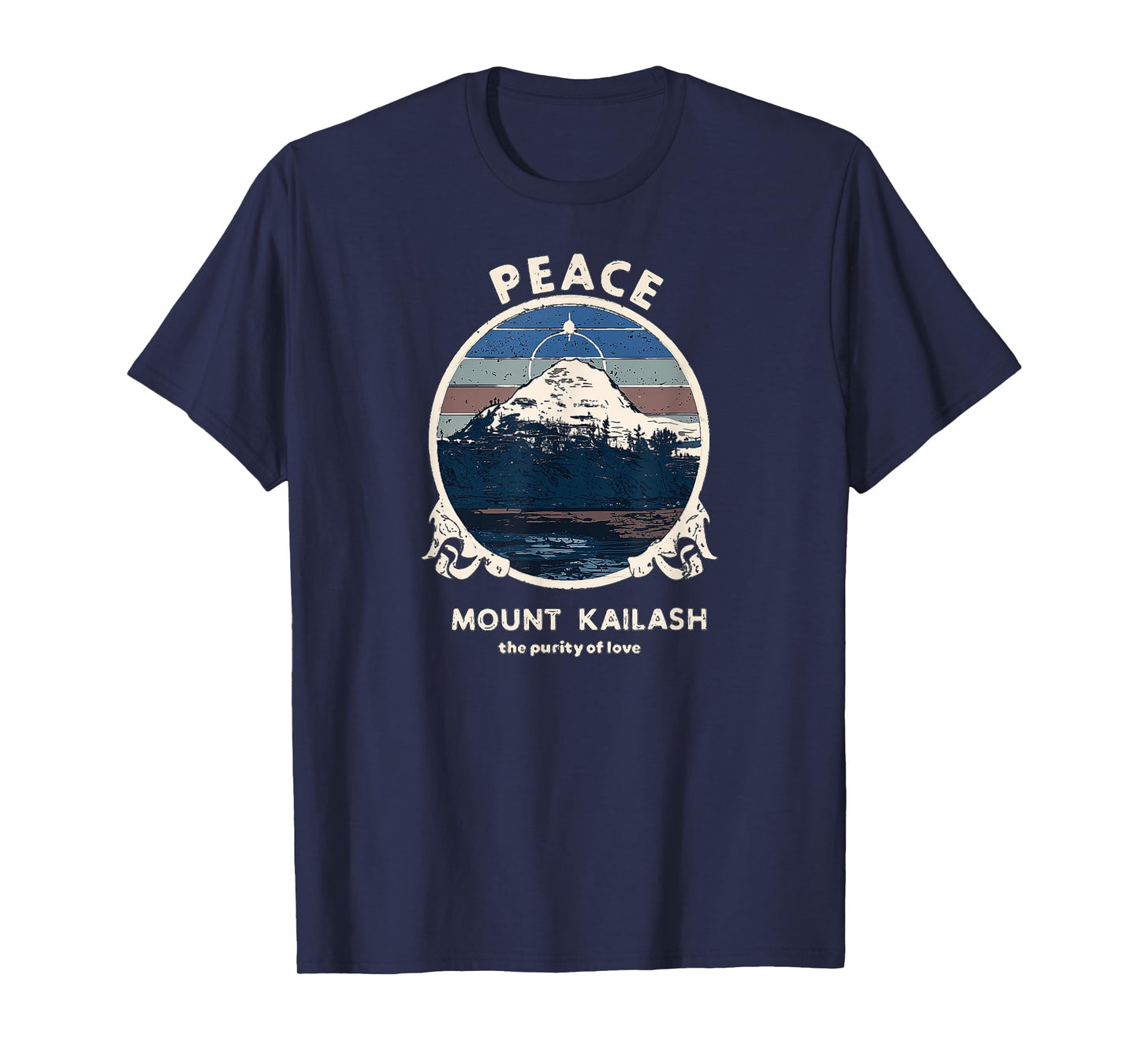 Mount Kailash Peace, Purity of Love Meditation, Vivid Print T-Shirt