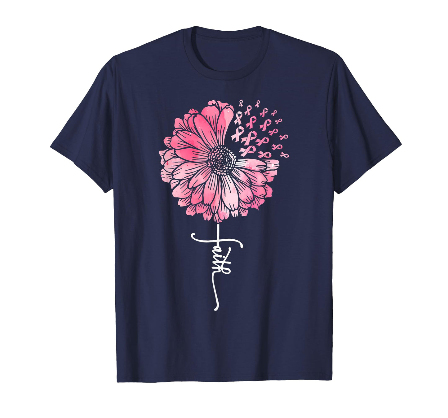Pink Ribbon Daisy Faith - Breast Cancer Awareness Month Gift T-Shirt