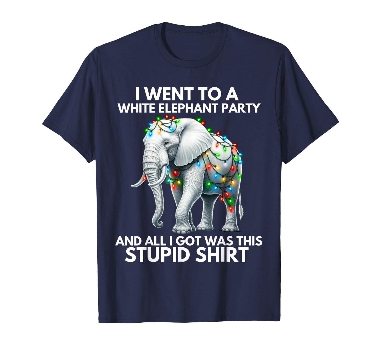 Funny White Elephant Gift Wrapped Elephant Dumb Gift T-Shirt