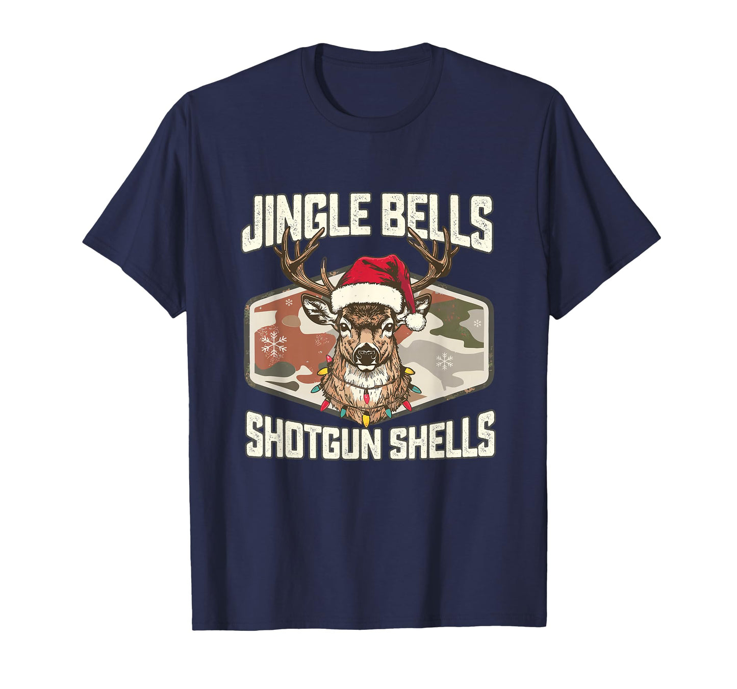 Jingle Bells Shotgun Shells Vintage Deer Hunting Christmas T-Shirt
