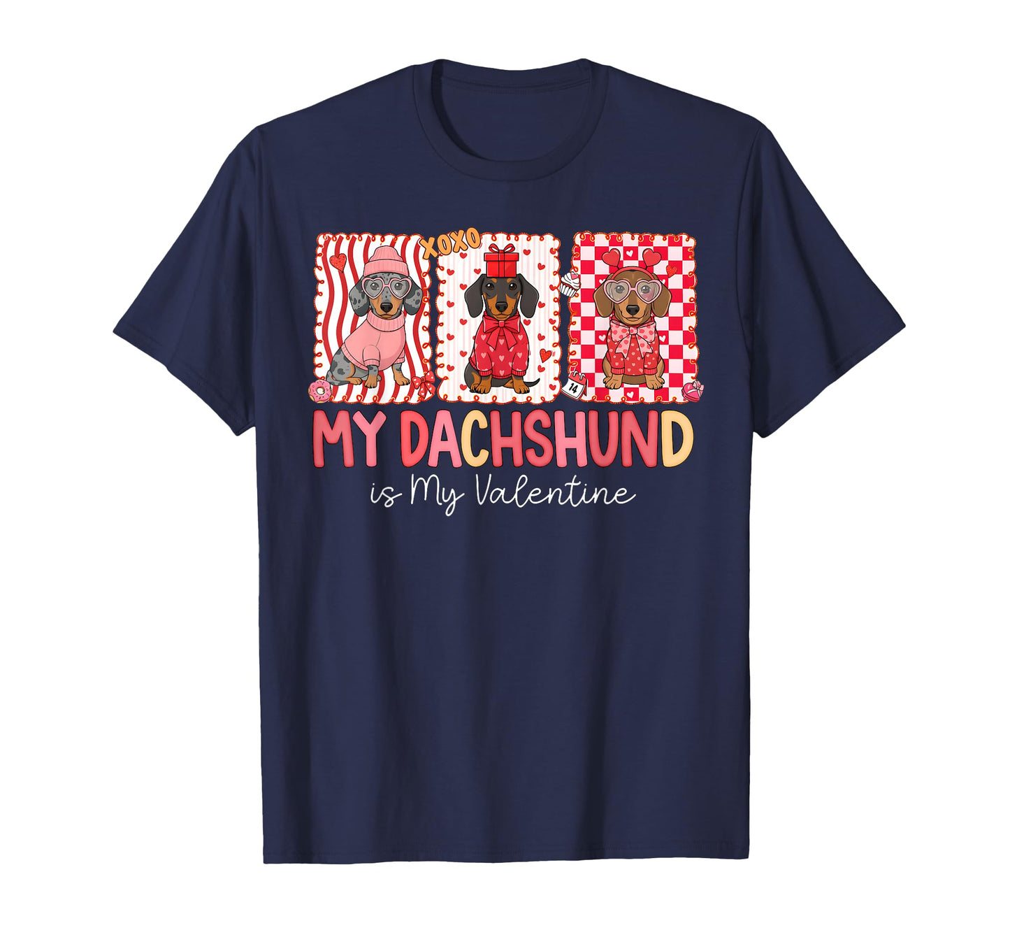 Preppy My Dachshund is My Valentine Girl Women T-Shirt