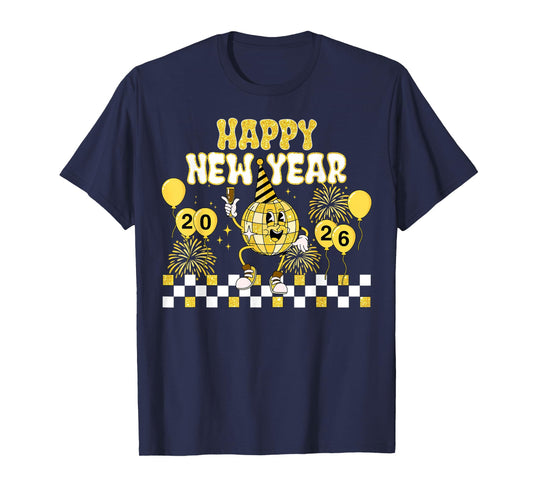 New Year's Eve Hello 2026 Happy New Year 2026 Disco Ball T-Shirt