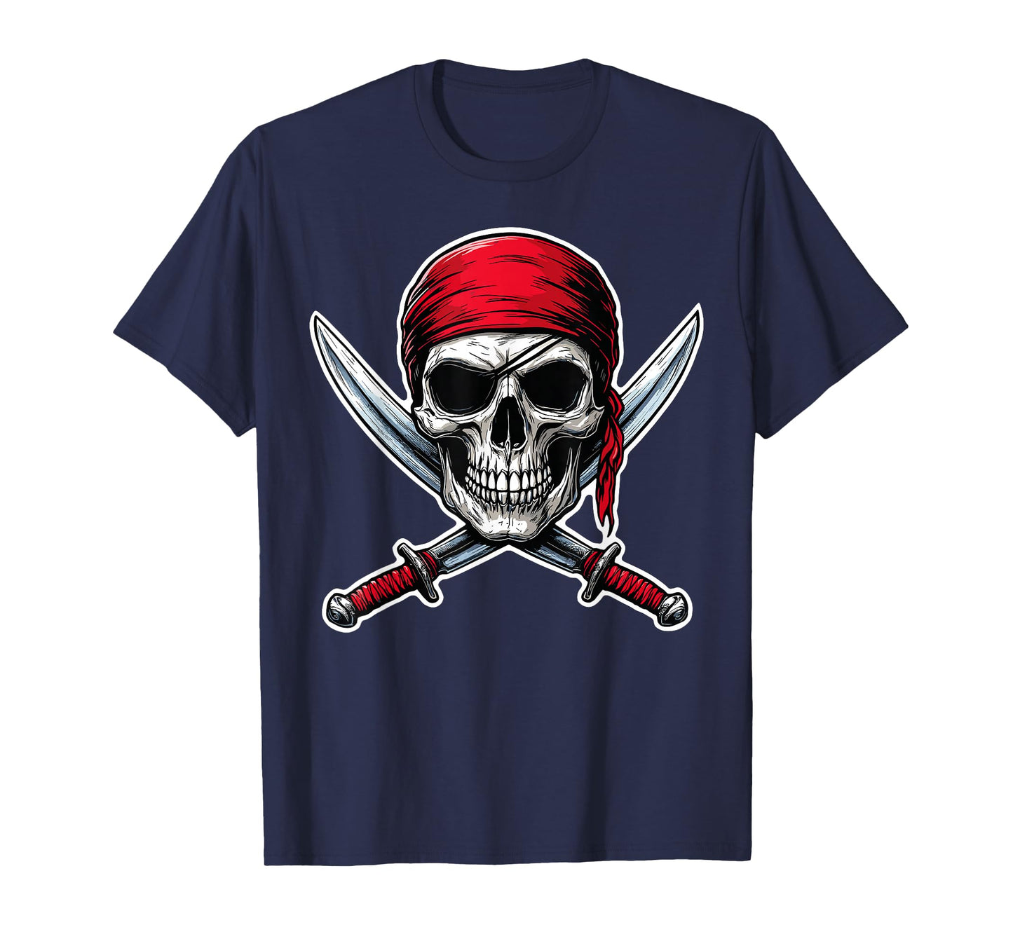 Pirate Flag Skull and Crossbones Skeleton Costume Halloween T-Shirt