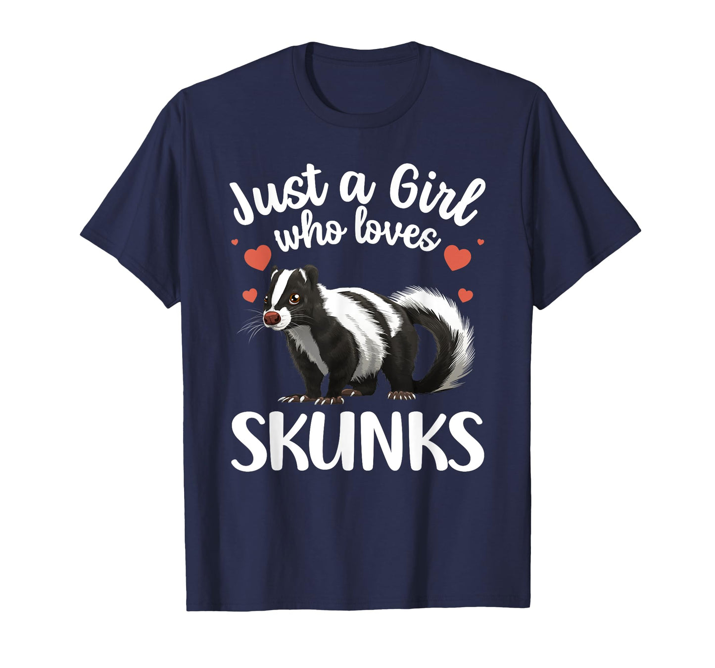 Cool Skunk Design For Women Girls Kids Animal Skunk Lover T-Shirt