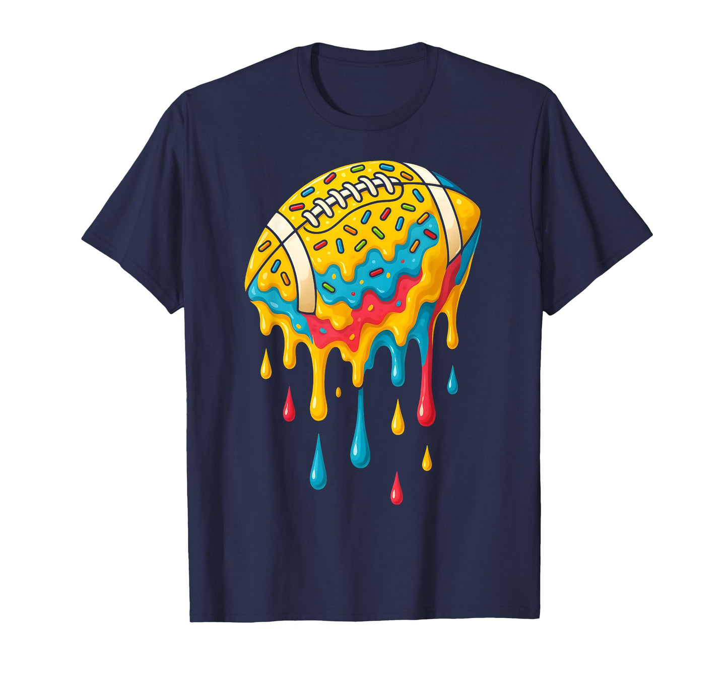 Football Ice Cream Drip Boys Football Fan Youth Game Day T-Shirt