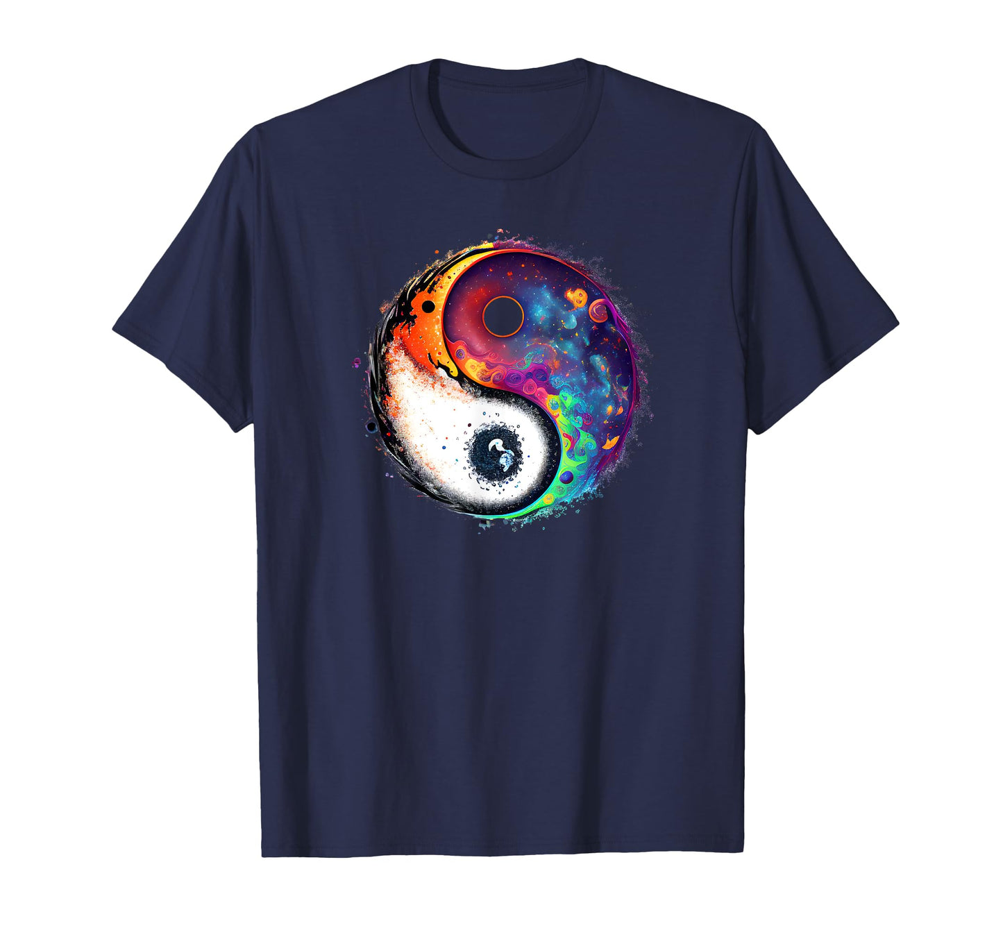 Yin Yang Feng Shui Ying Yang Zen Taijitu Colorful Galaxy T-Shirt