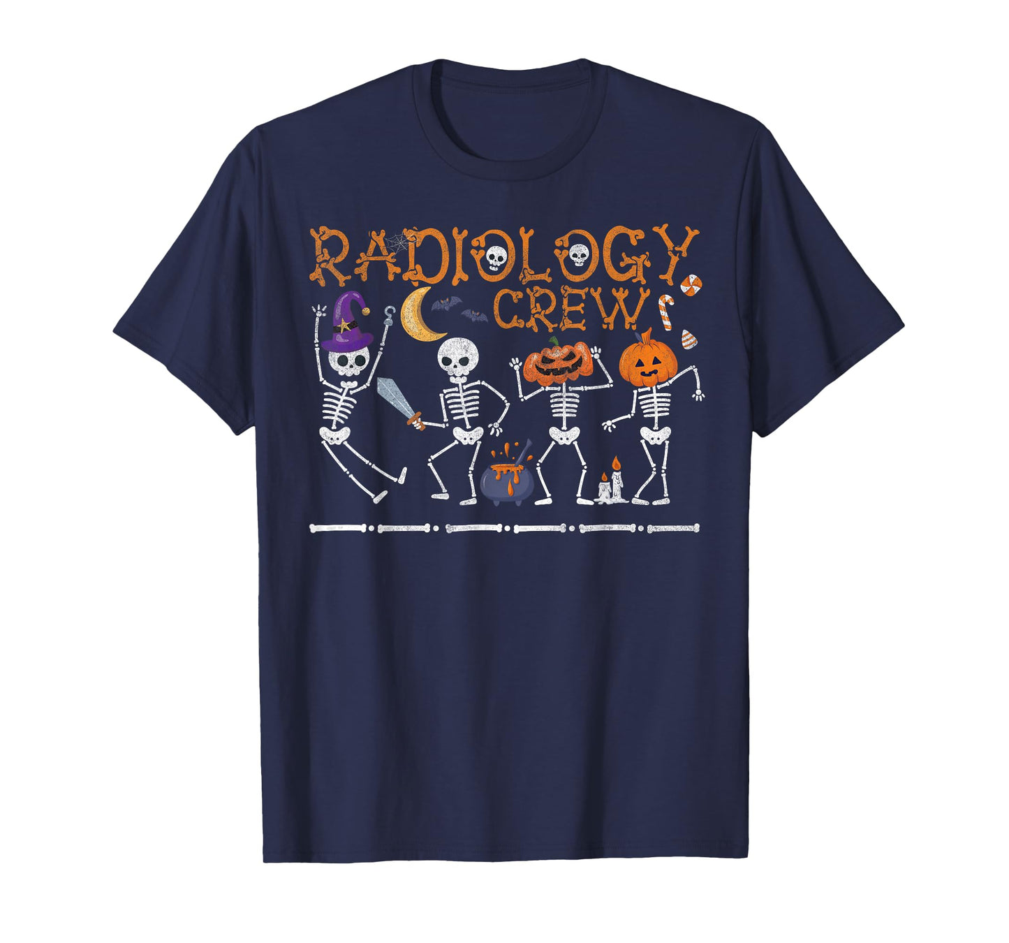 Radiology Crew Dancing Skeleton Funny Halloween Party T-Shirt