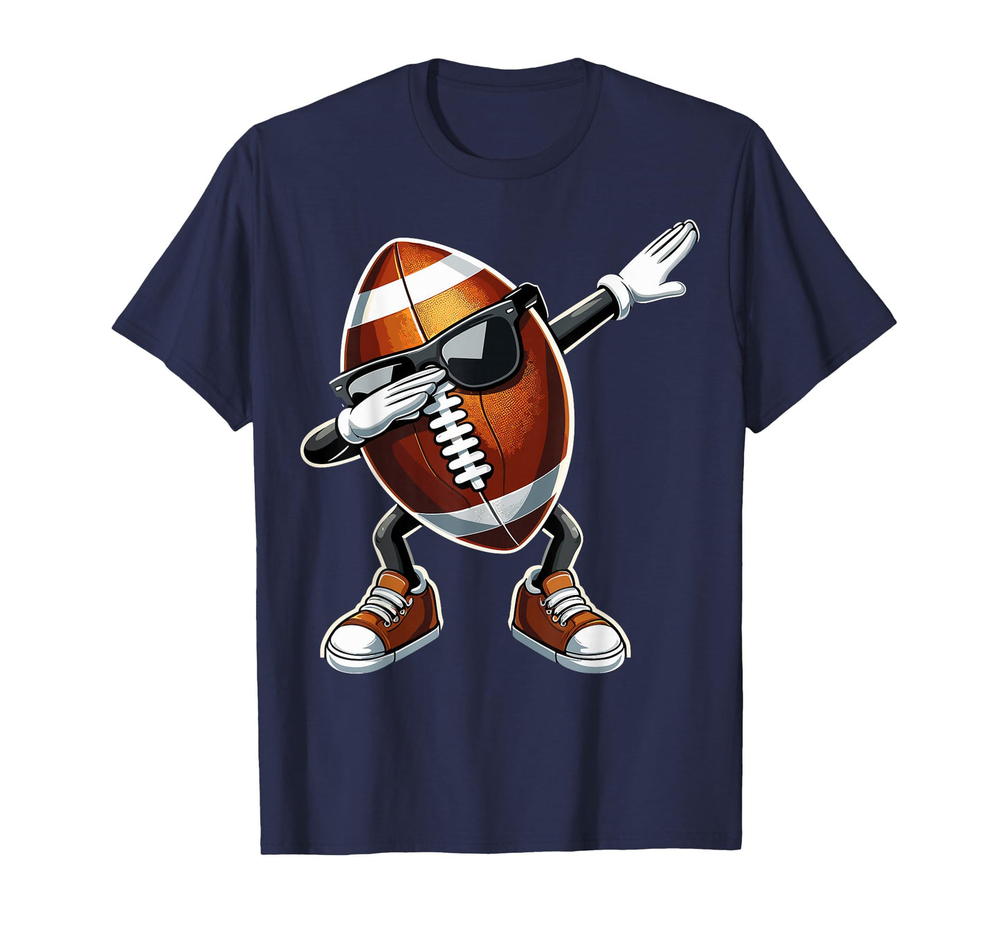 Dabbing Football with Sunglasses Funny Football T-Shirt