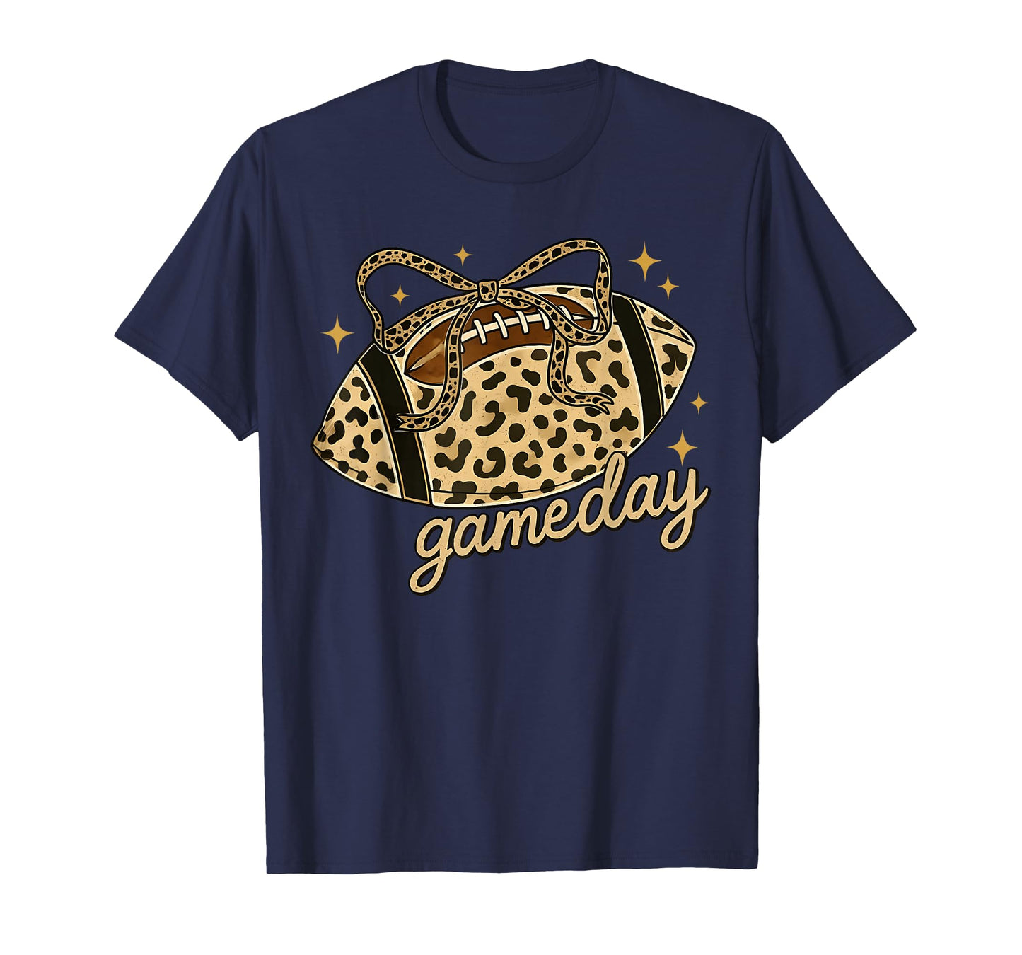 Football Game Day Womens Leopard Cheetah Game Day Football T-Shirt