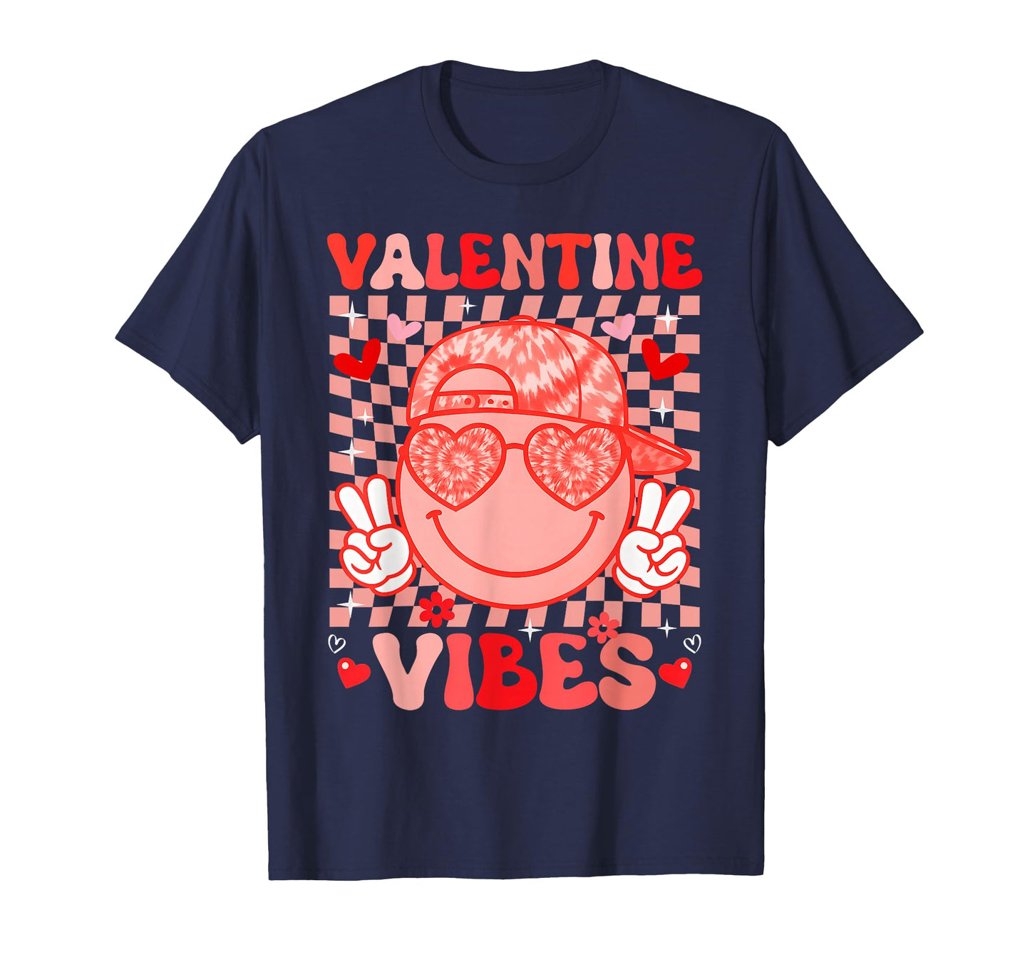 Valentine Vibes Groovy Smile Face Men Boy Kids Tie Dye T-Shirt