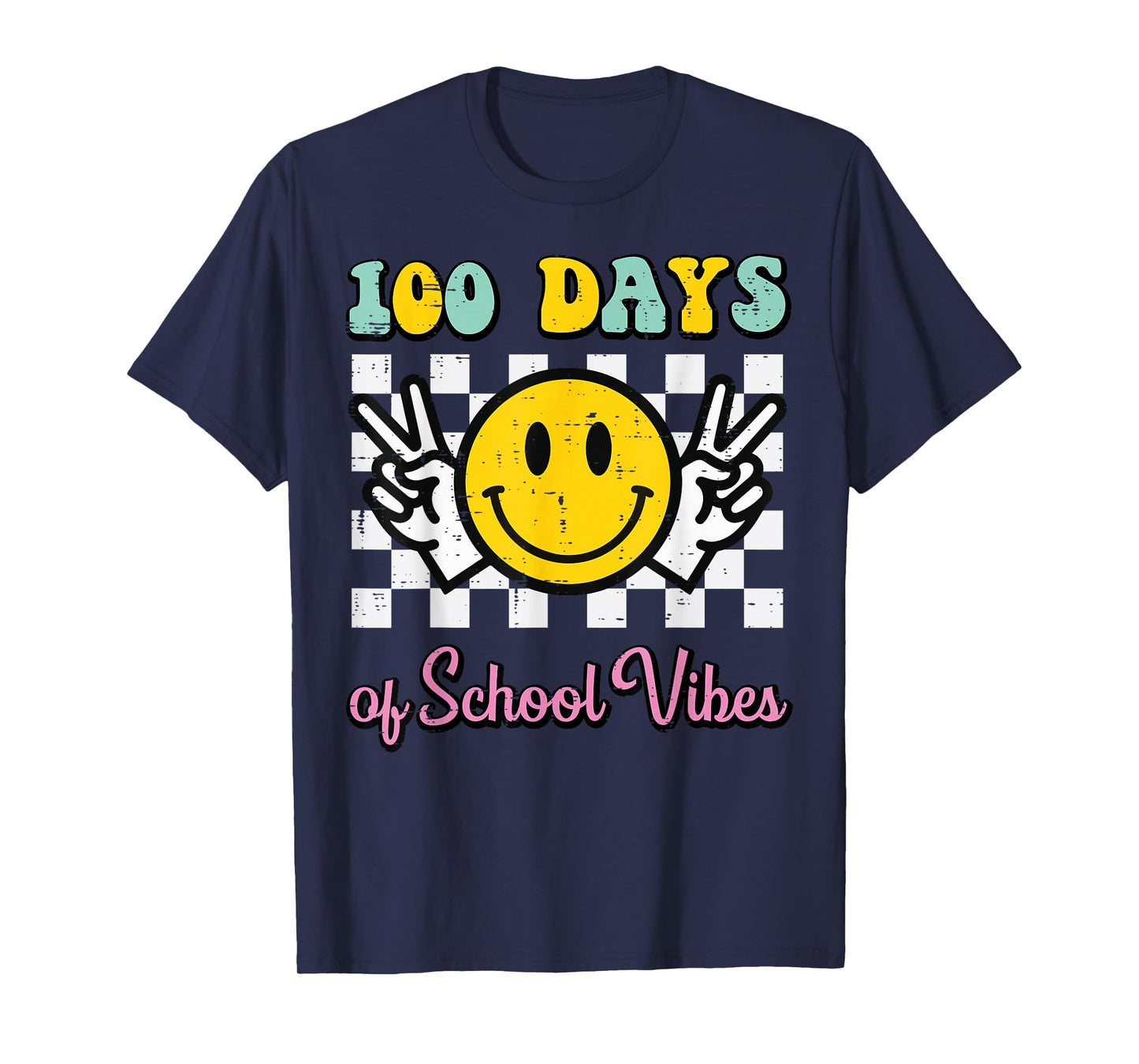 100 Days of School Vibes Peace 100th Day Groovy Women T-Shirt