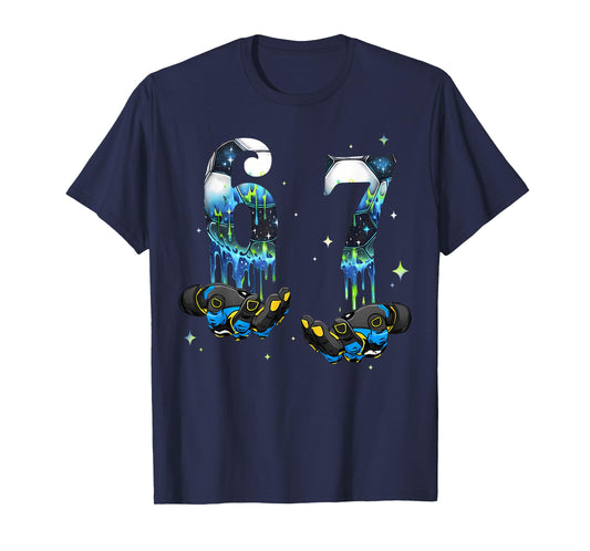 Cool 67 Six Seven Meme Soccer Football Drip Boys Kids Youth T-Shirt