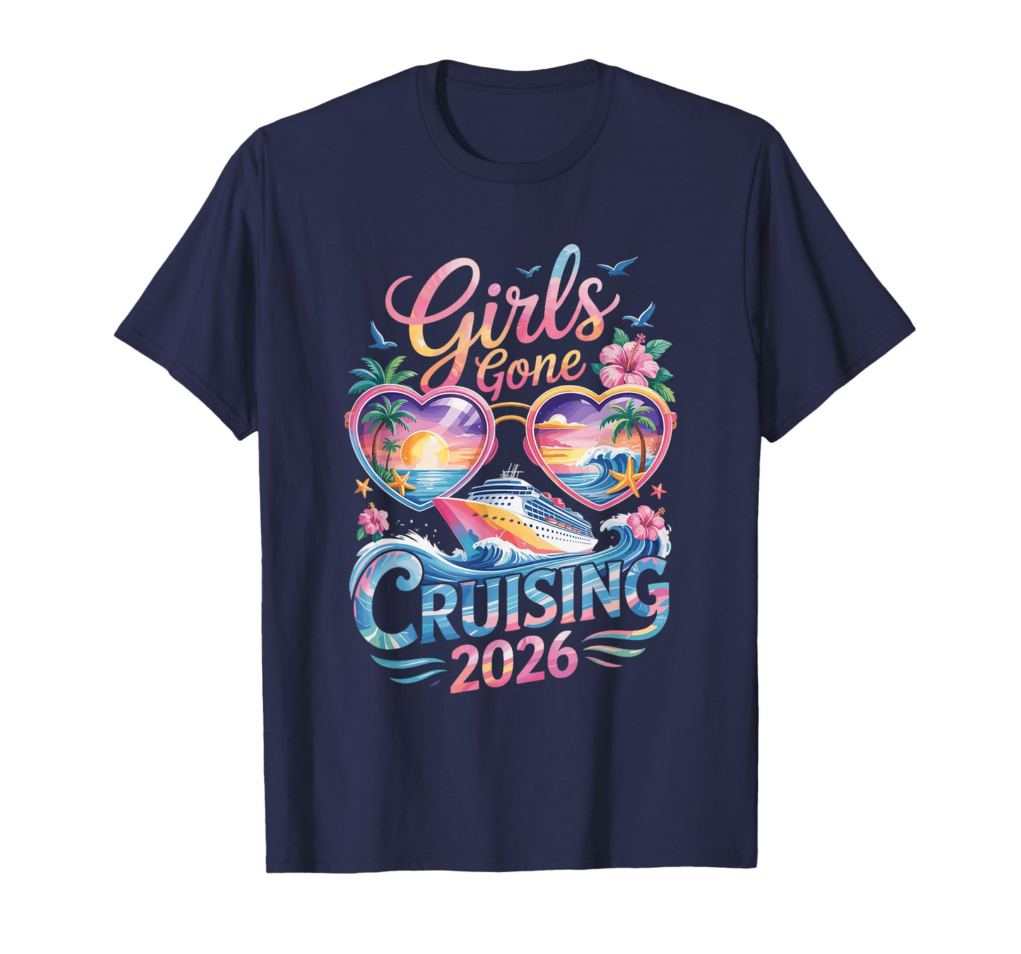 Besties Cruise Trip 2026 Nautical Vibes Girls T-Shirt