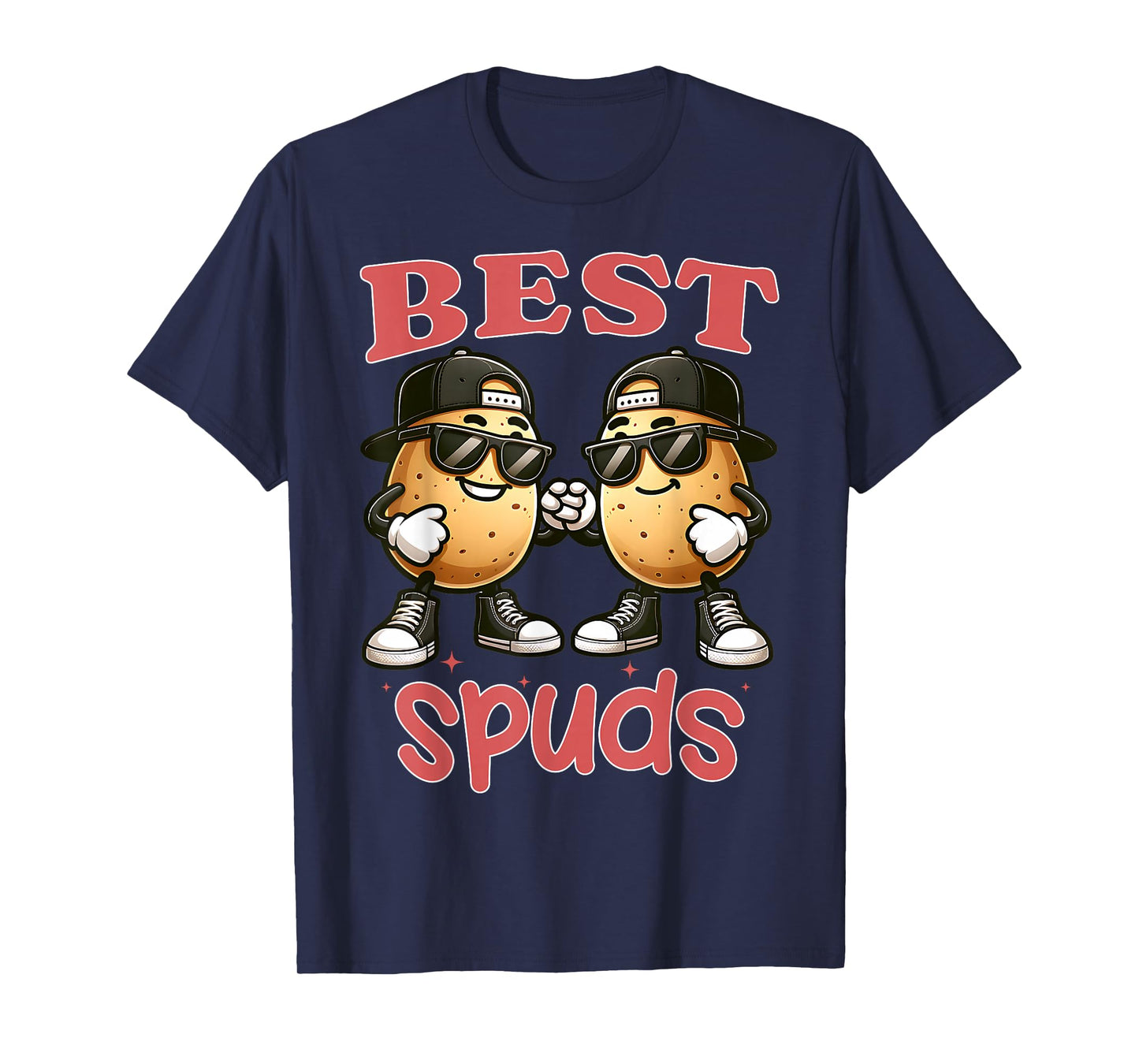Best Spuds Twin Day Matching Potatoes Funny Best Friend Boys T-Shirt