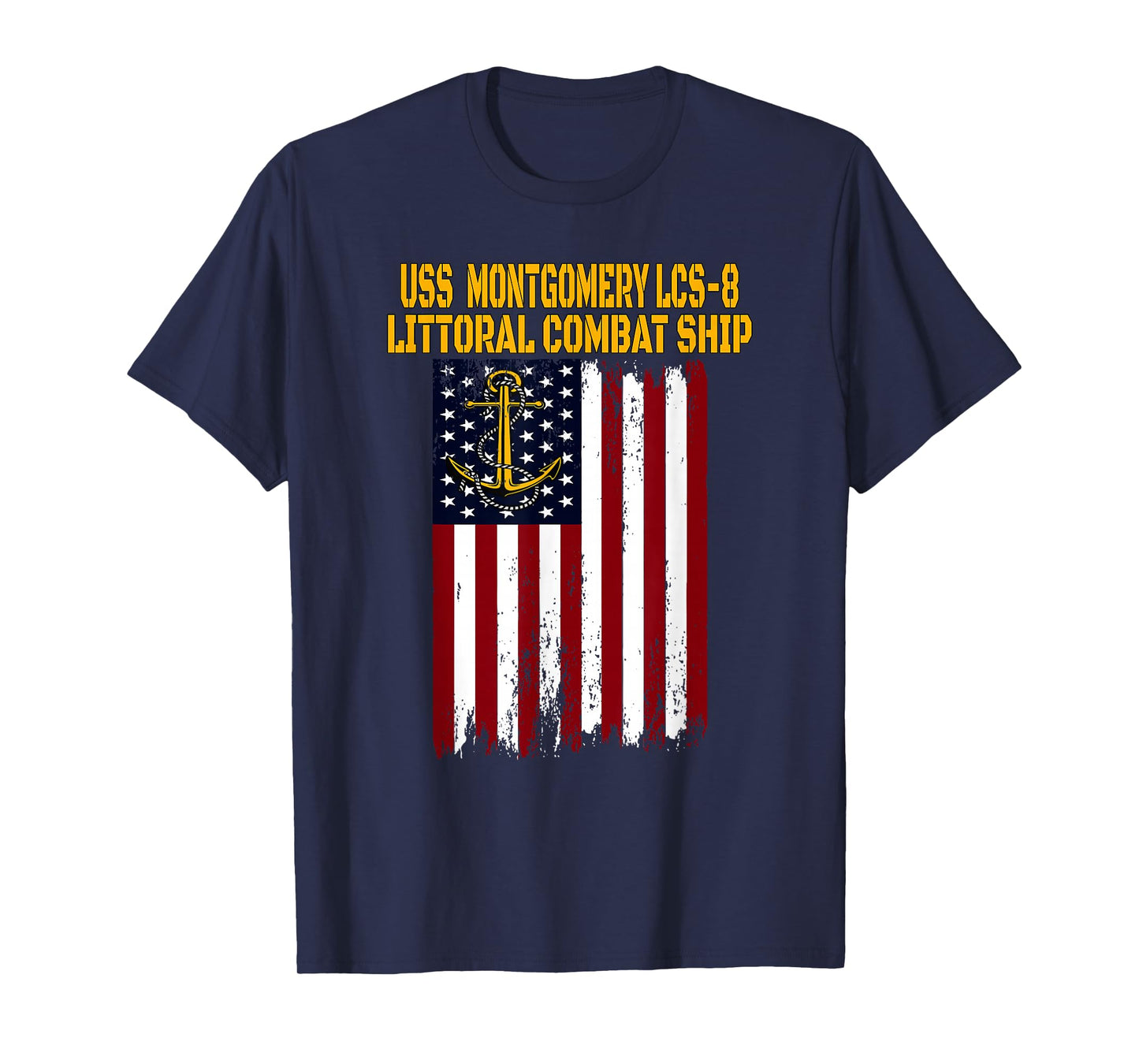 USS Montgomery LCS-8 Littoral Combat Ship Veterans Day Dad T-Shirt
