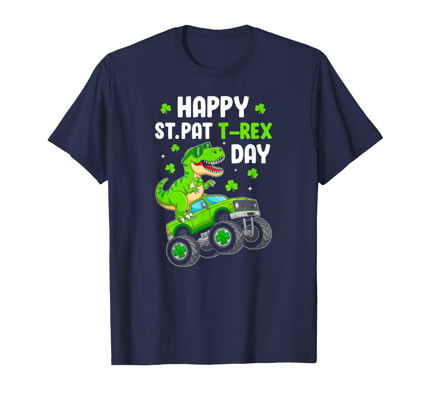 Happy St Pat-Rex Dinosaur St Patricks Day Monster Truck Boys T-Shirt