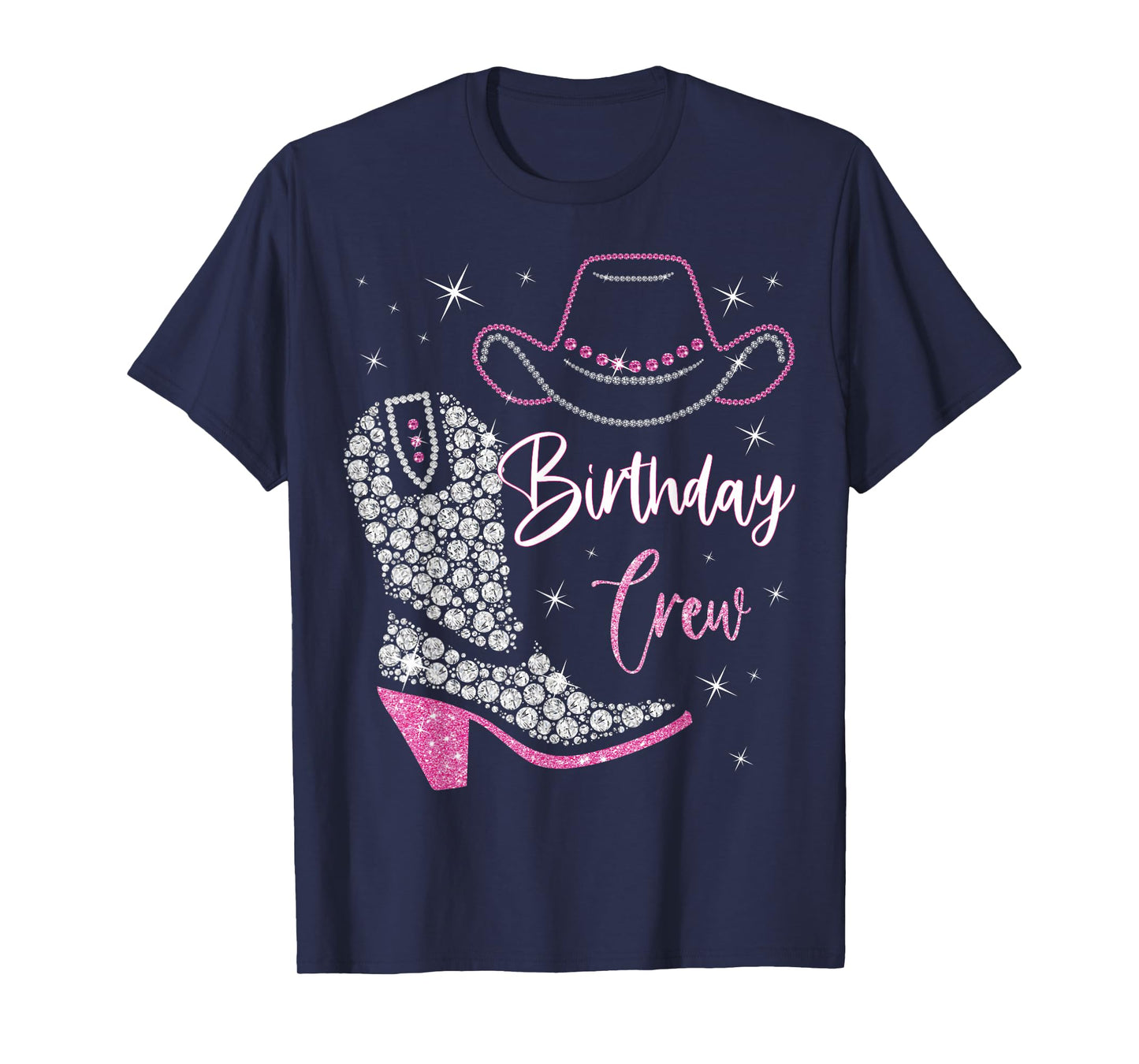 Birthday Crew Birthday Party Squad Cowboy Cowgirl Boot Hat T-Shirt