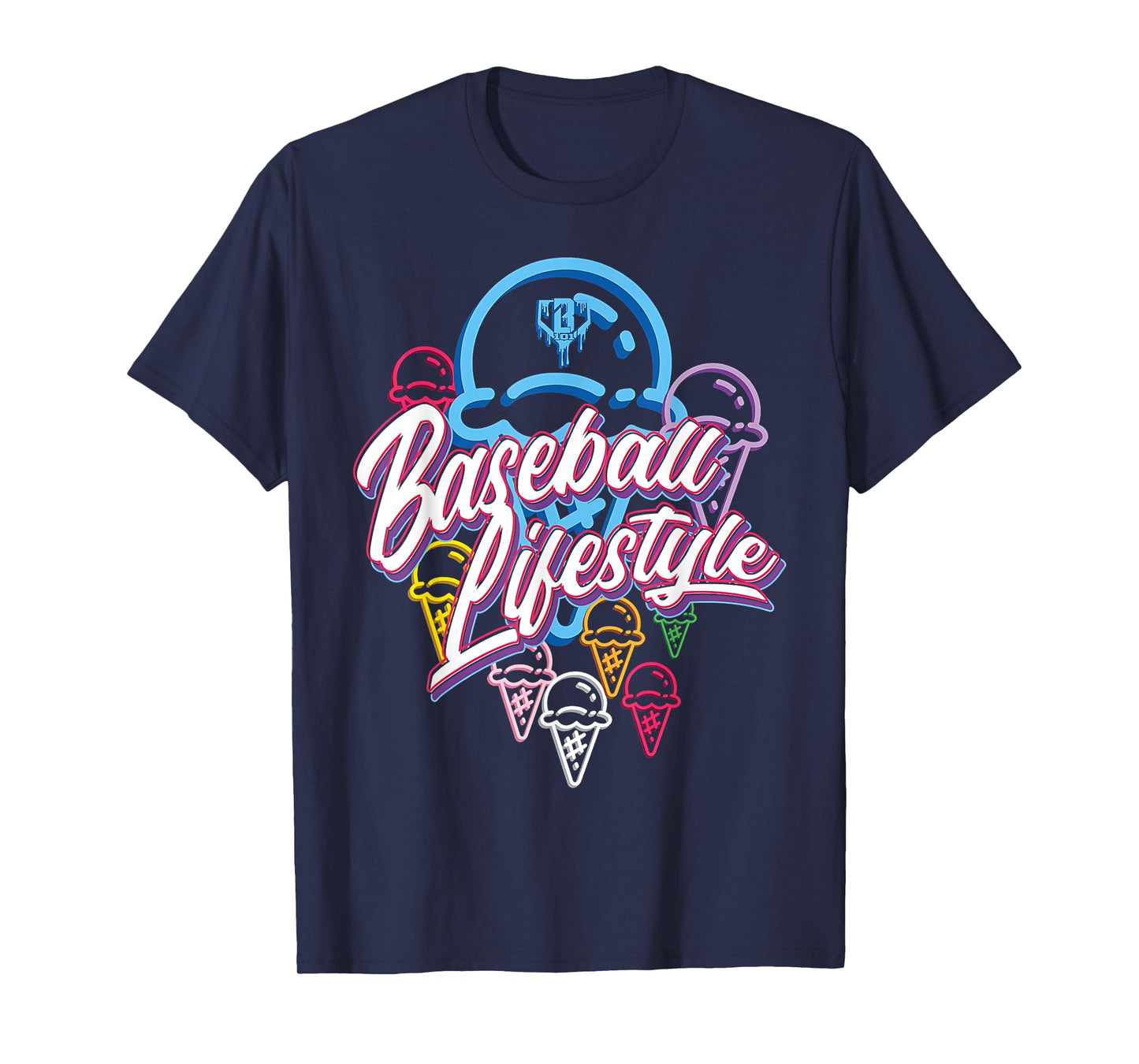 Baseball Lifestyle Home Plate Ice Cream Drip Men Boys Youth T-Shirt