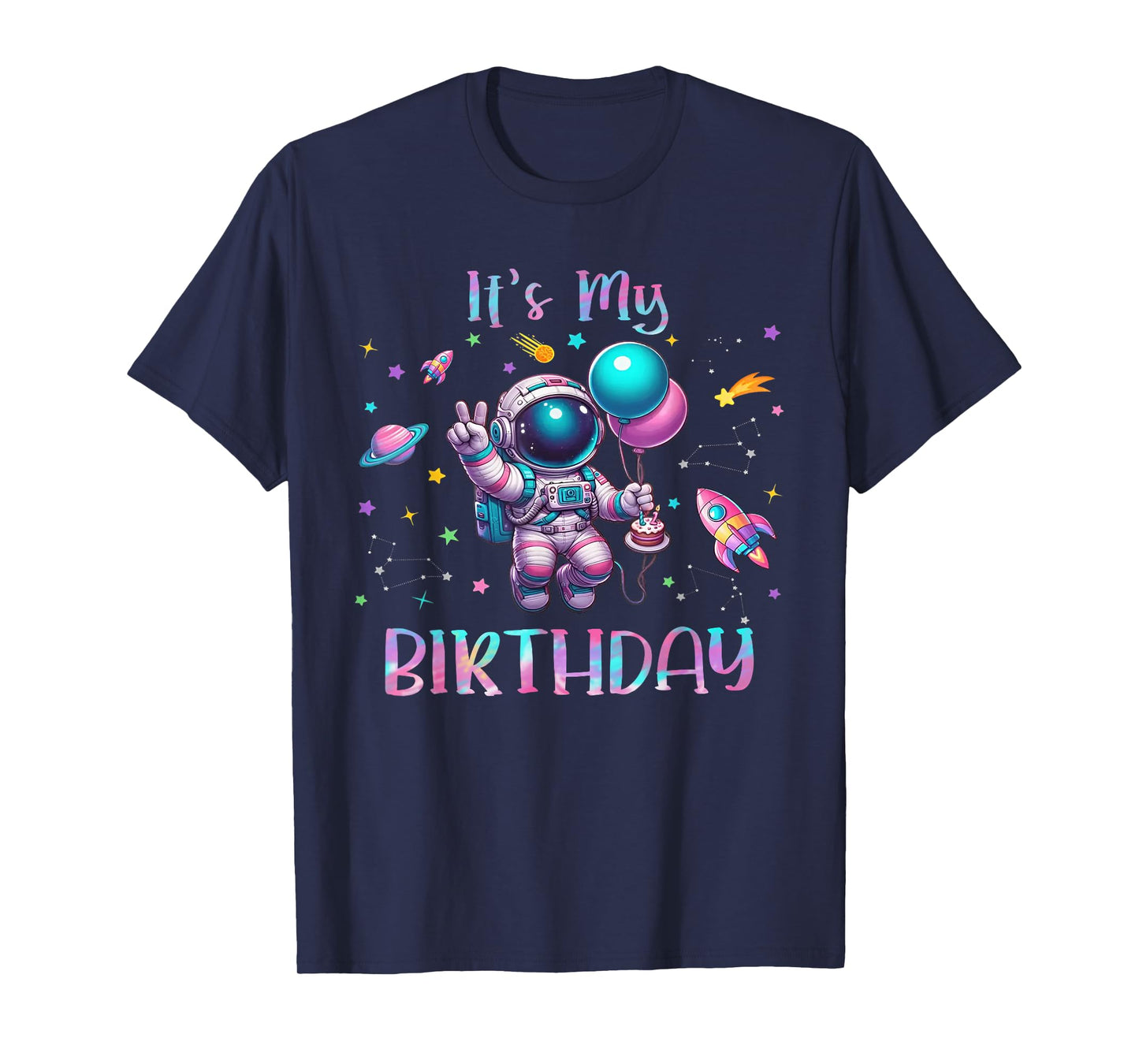 It's My Birthday Girl Astronaut Decoration Bday Party T-Shirt