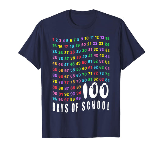 100th Day of School Math Teachers Kids Counting Numbers 100 T-Shirt