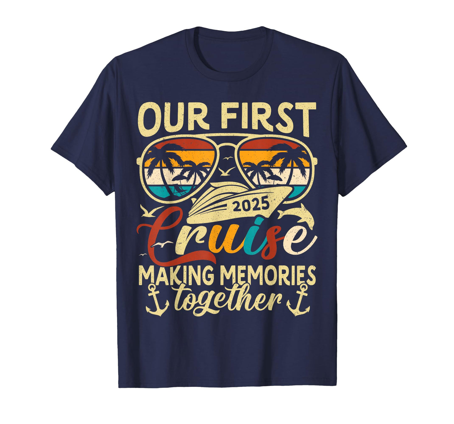Our First Cruise 2025 Together Family Trip Matching Couples T-Shirt
