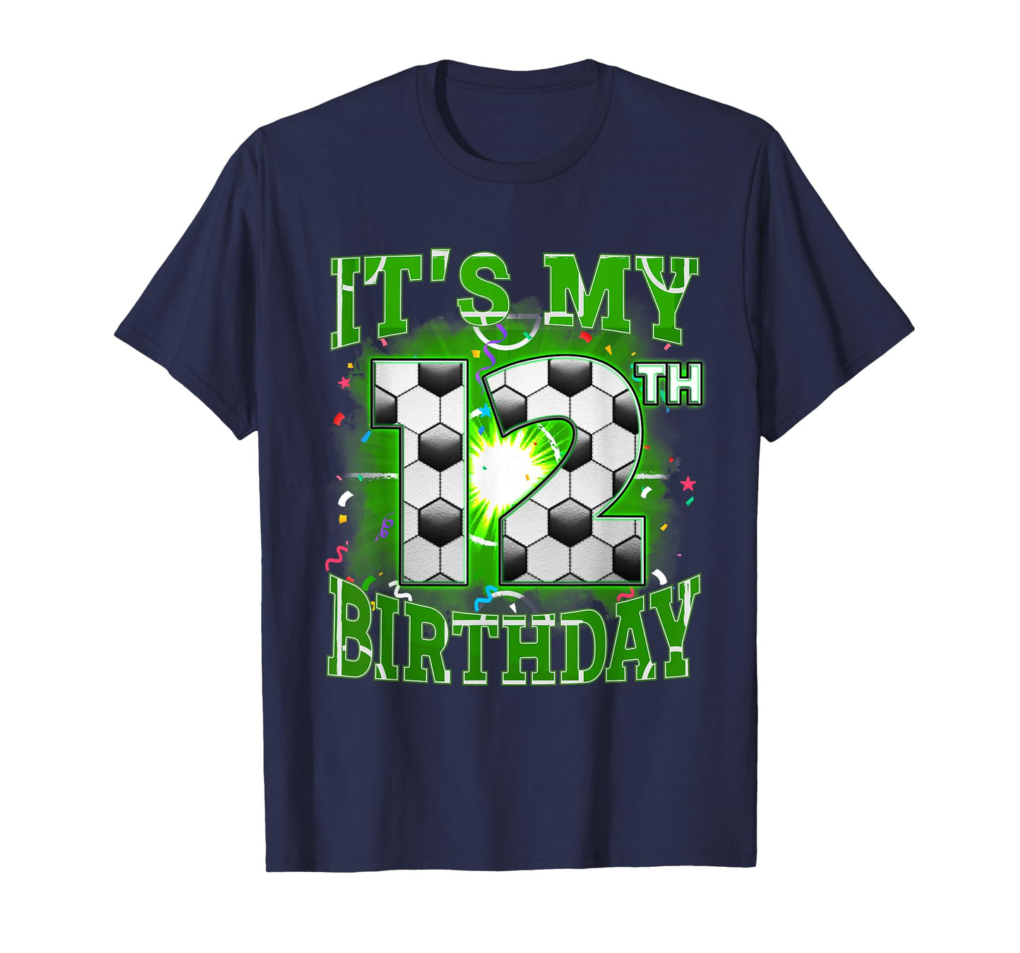 Its My 12th Birthday Boys Soccer 12 Years Old Party Matching T-Shirt