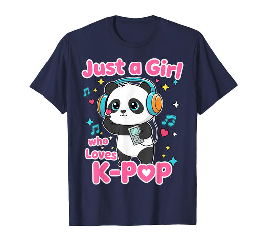 Just A Girl Who Loves K-Pop Cute Panda T-Shirt
