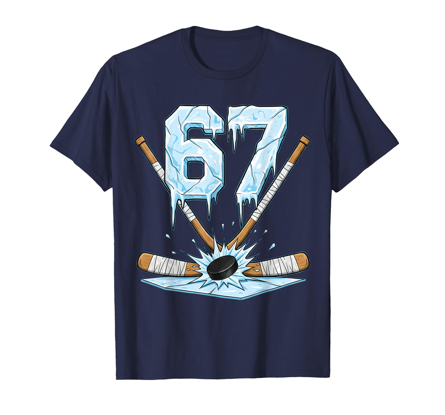 Funny Hockey 67 Meme 6-7 Six Seven Gen Alpha Ice Hockey 67 T-Shirt