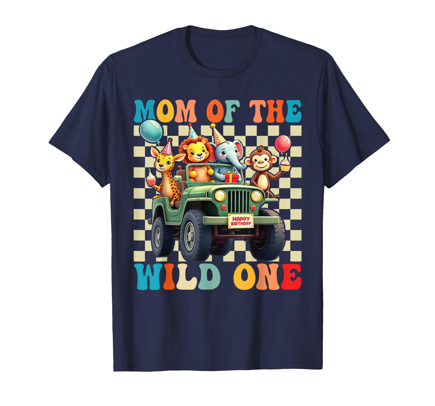 Mom of The Wild One 1st Birthday Safari Jungle Animals T-Shirt