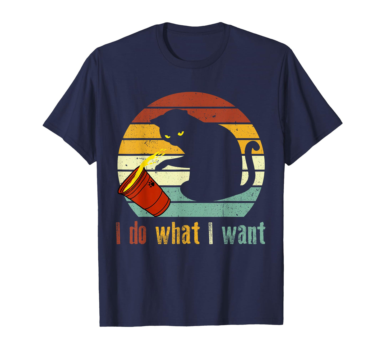 I Do What I Want Cat Coffee Black Cat Red Cup T-Shirt