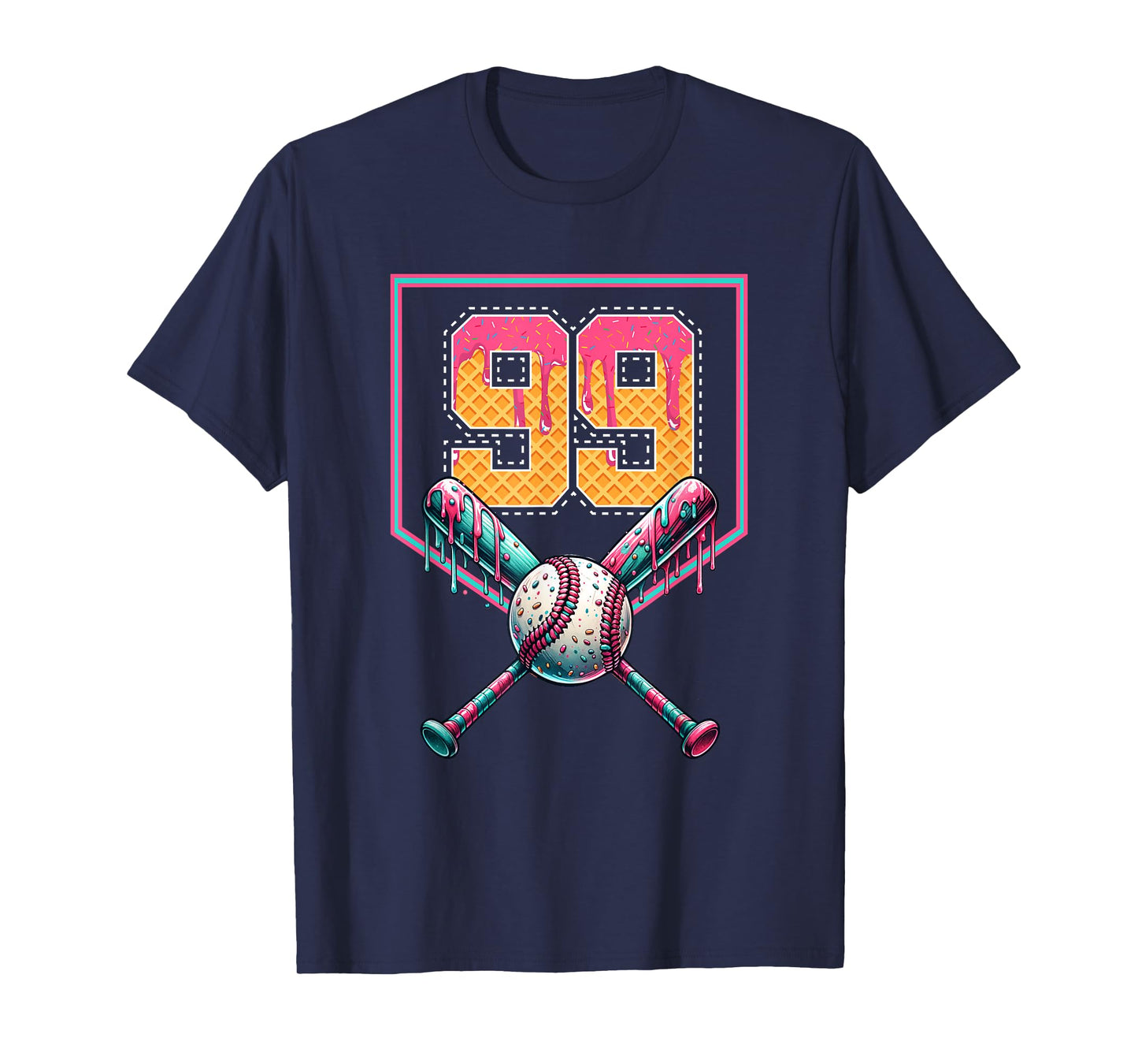Baseball Drip Number 99 Player Or 99th Birthday T-Shirt