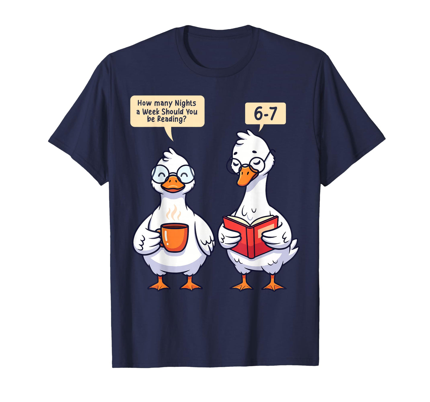 How Many Nights Reading Goose Book Lover Reader T-Shirt