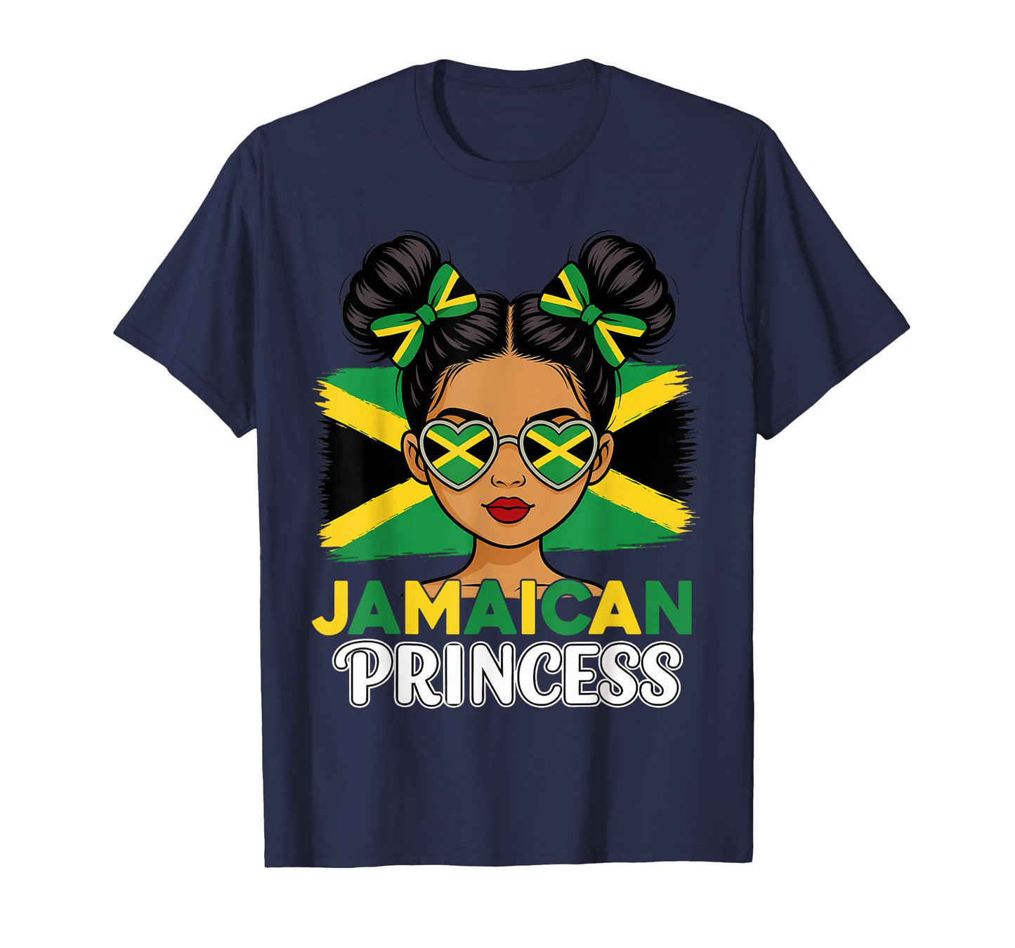 Cute Jamaican Princess Jamaica Girl Coquette Bow Women Girls T-Shirt