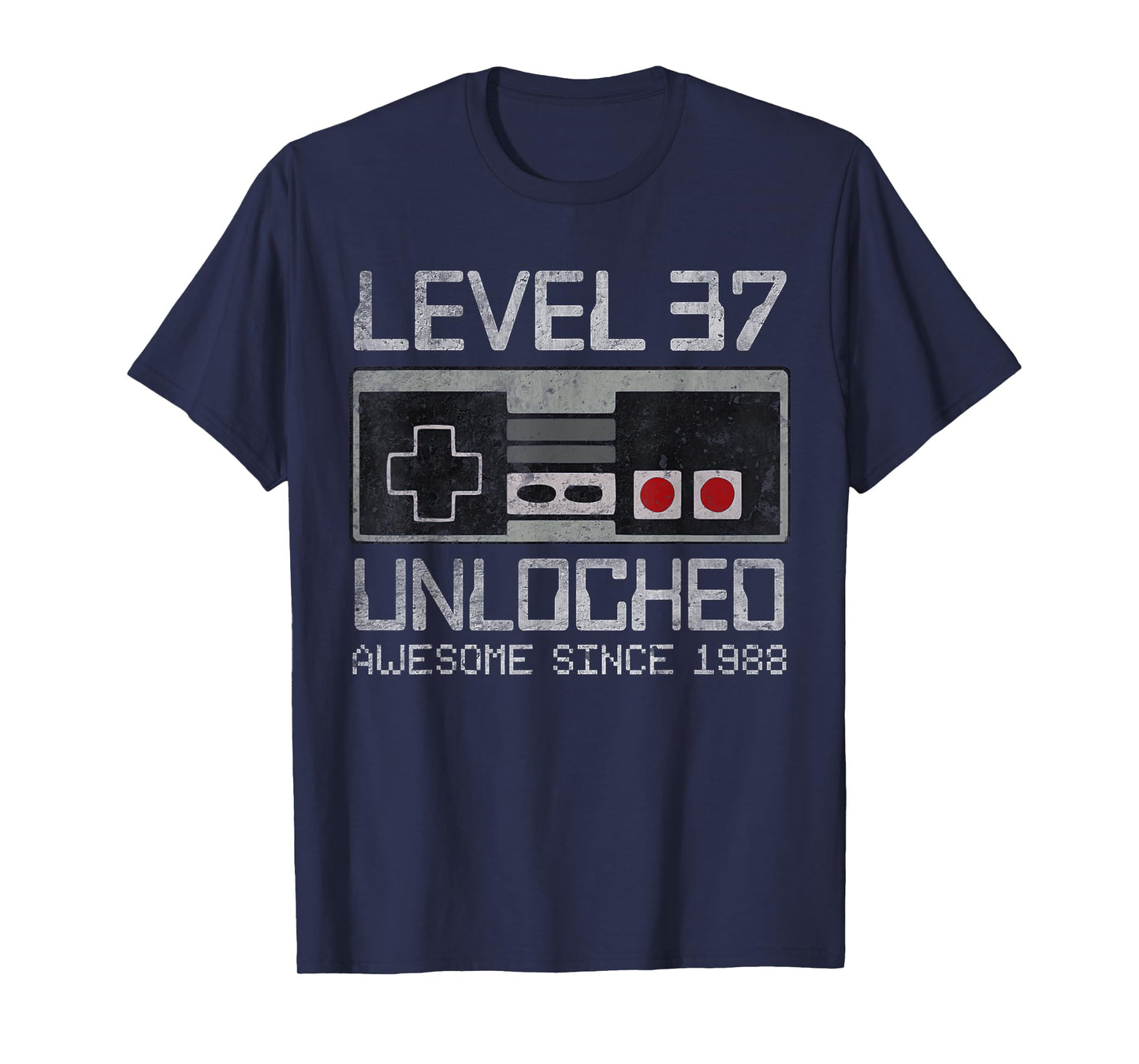 Level 37 Unlocked 37th Birthday 37 Year Old Video Gamer Men T-Shirt
