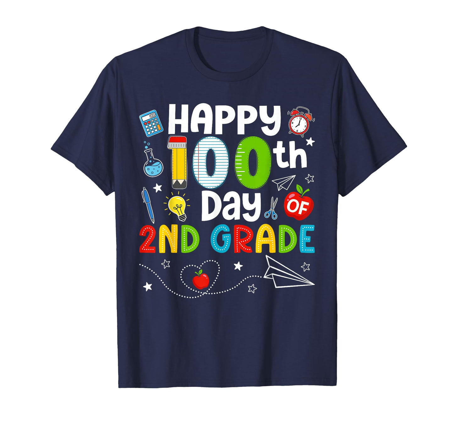 Happy 100th Day of 2nd Grade Teacher 100 Days of School Kids T-Shirt