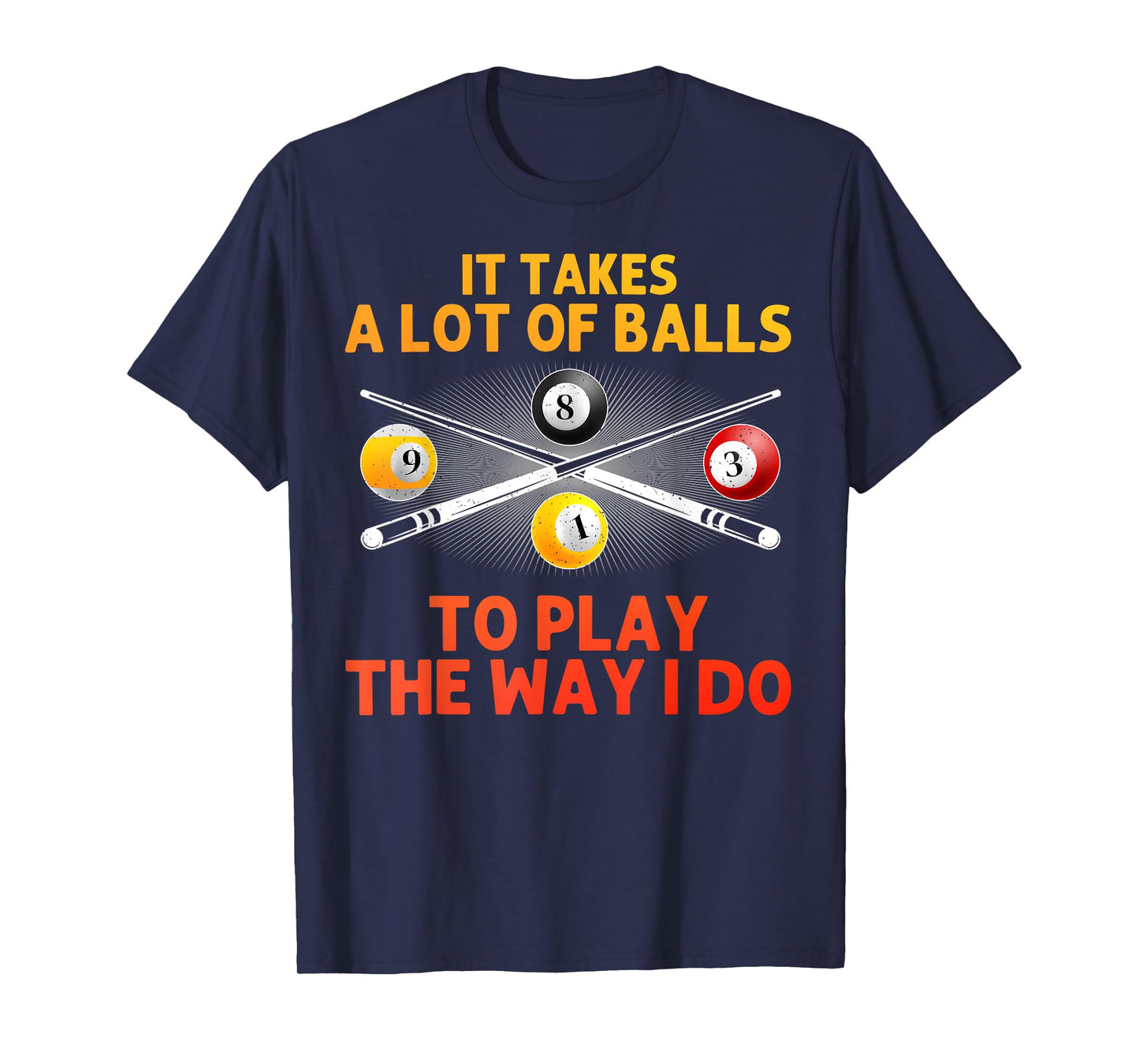 Funny Pool Design For Men Boys Billiard Lover Pool Player T-Shirt