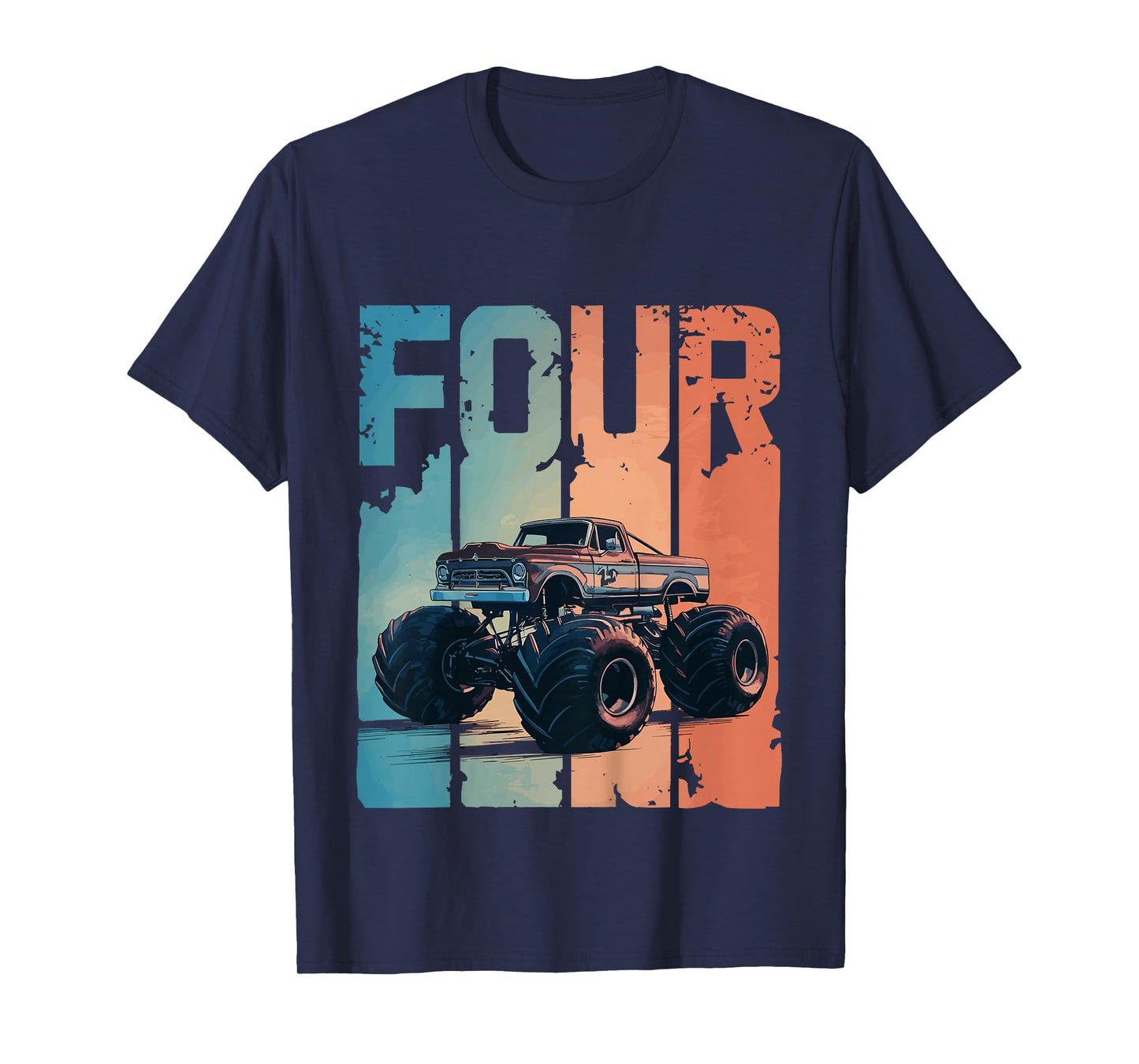 Monster Truck 4th Birthday T-Shirt