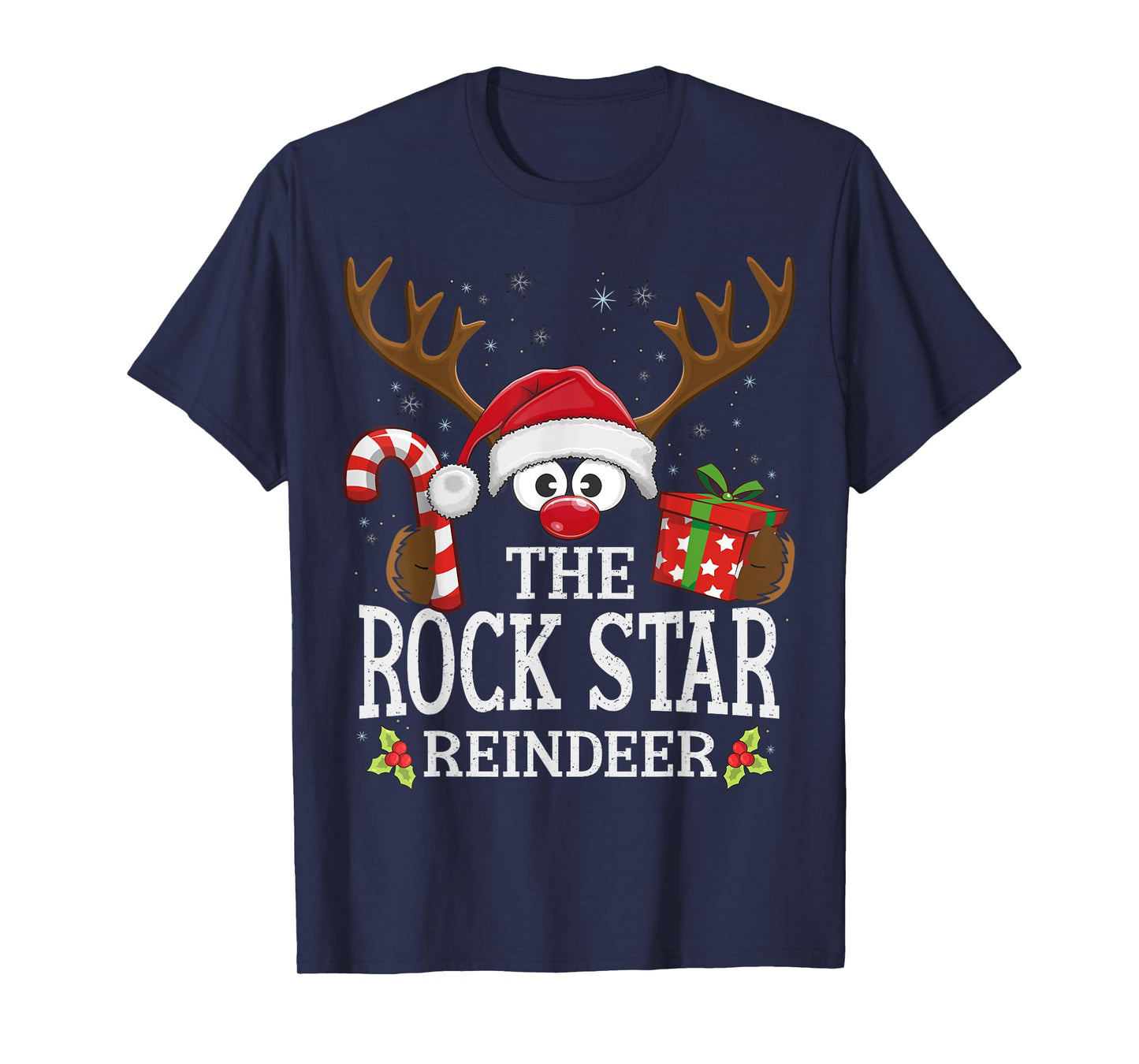 Christmas Matching The Rock Star Reindeer Family T-Shirt